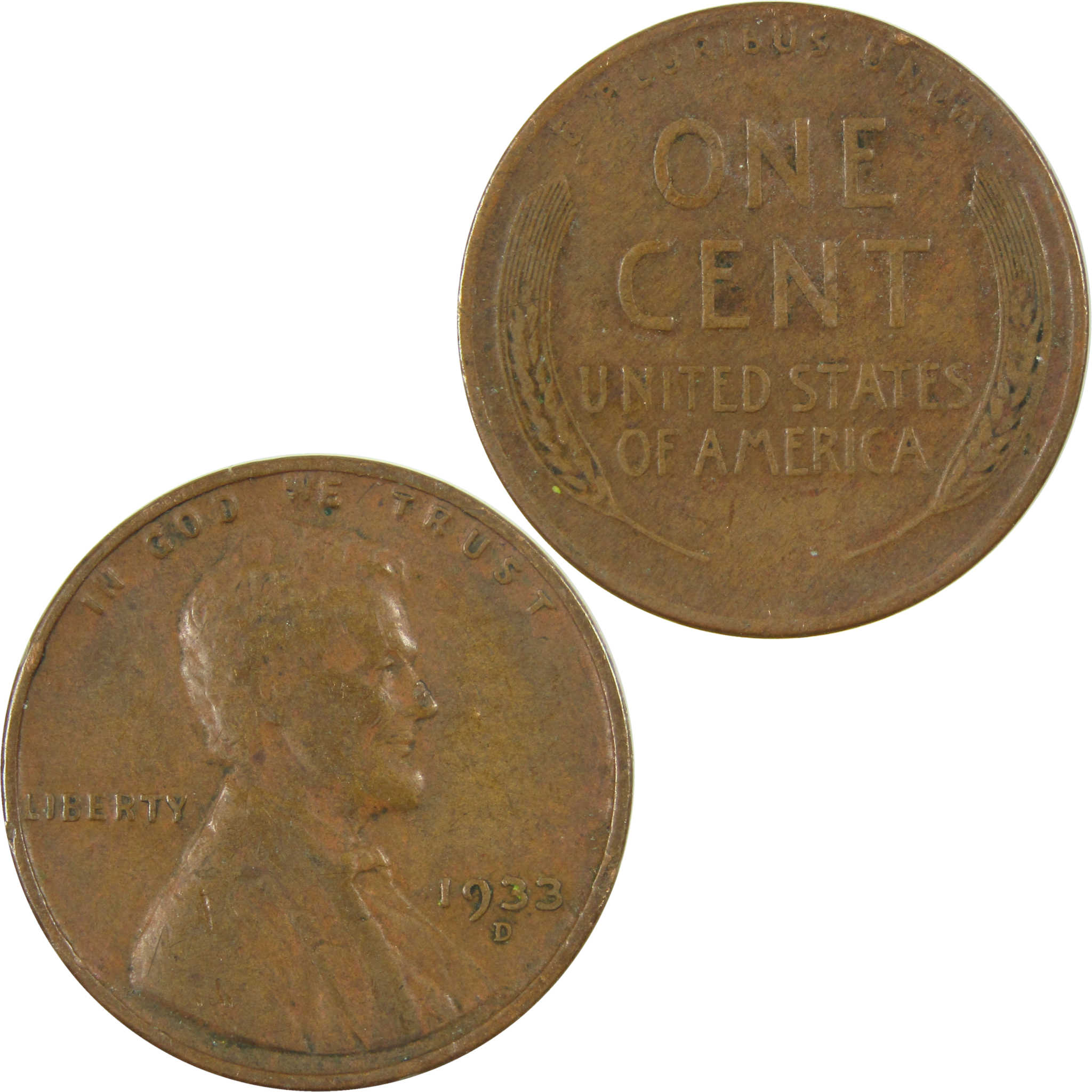 1933 D Lincoln Wheat Cent VF Very Fine Penny 1c Coin SKU:I26784