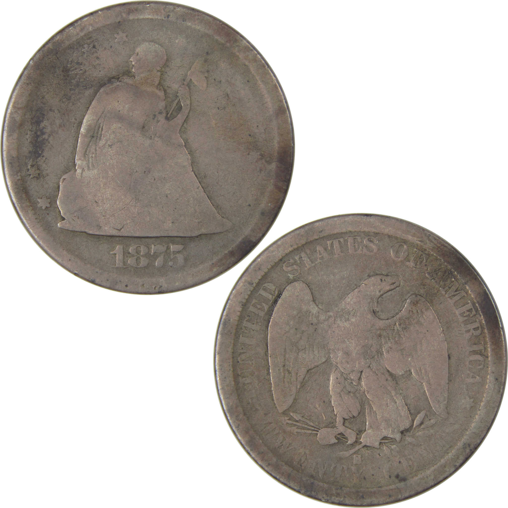 1875 S Seated Liberty Twenty Cent Piece G Good Silver SKU:I22784