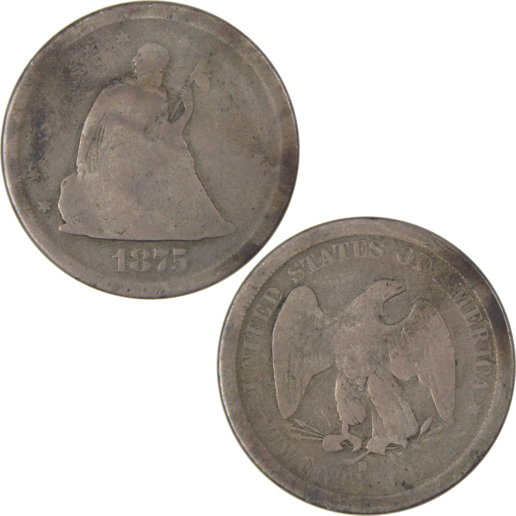 1875 S Seated Liberty Twenty Cent Piece G Good Silver SKU:I22784
