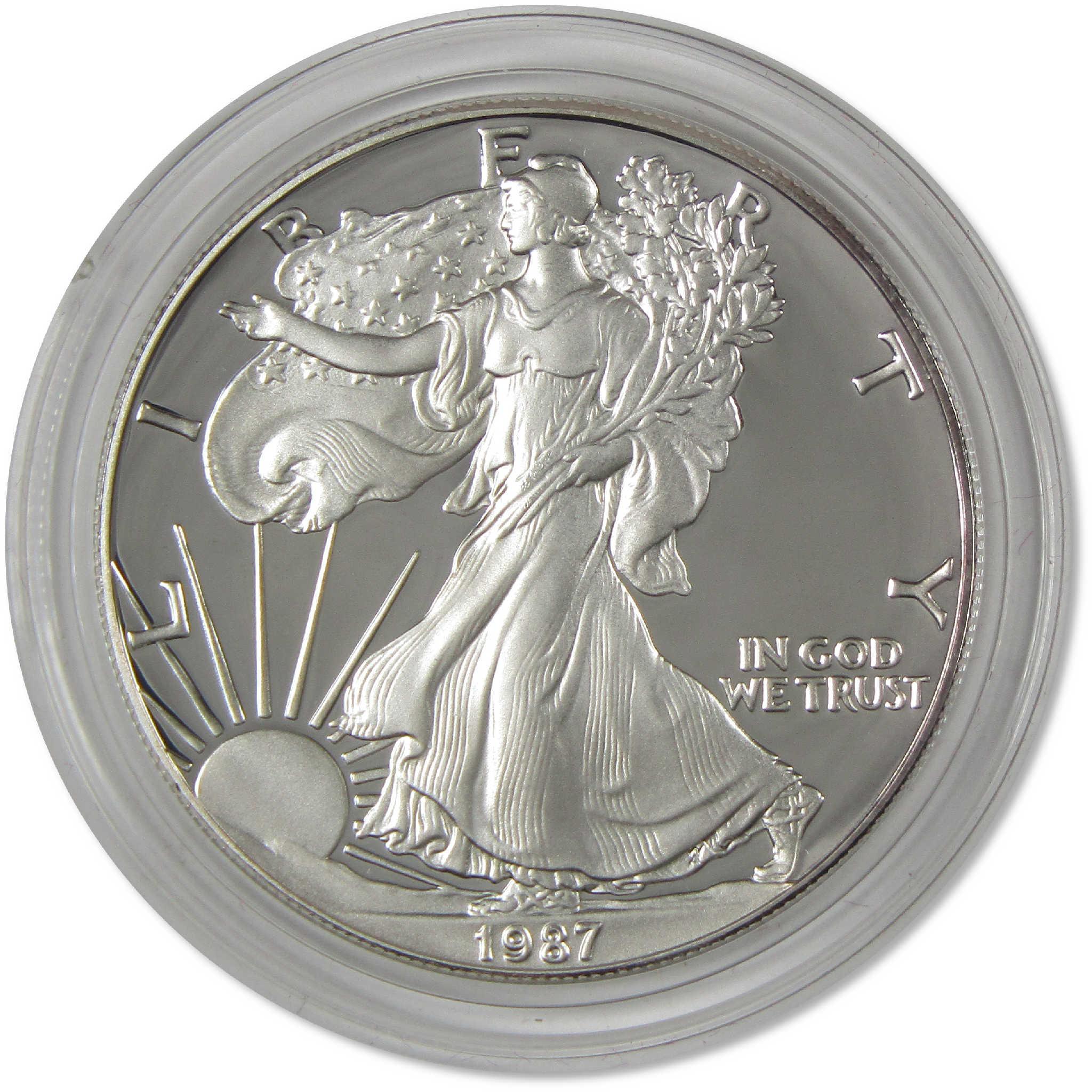 1987 S American Silver Eagle Bullion Proof $1 Coin Collectible OGP COA