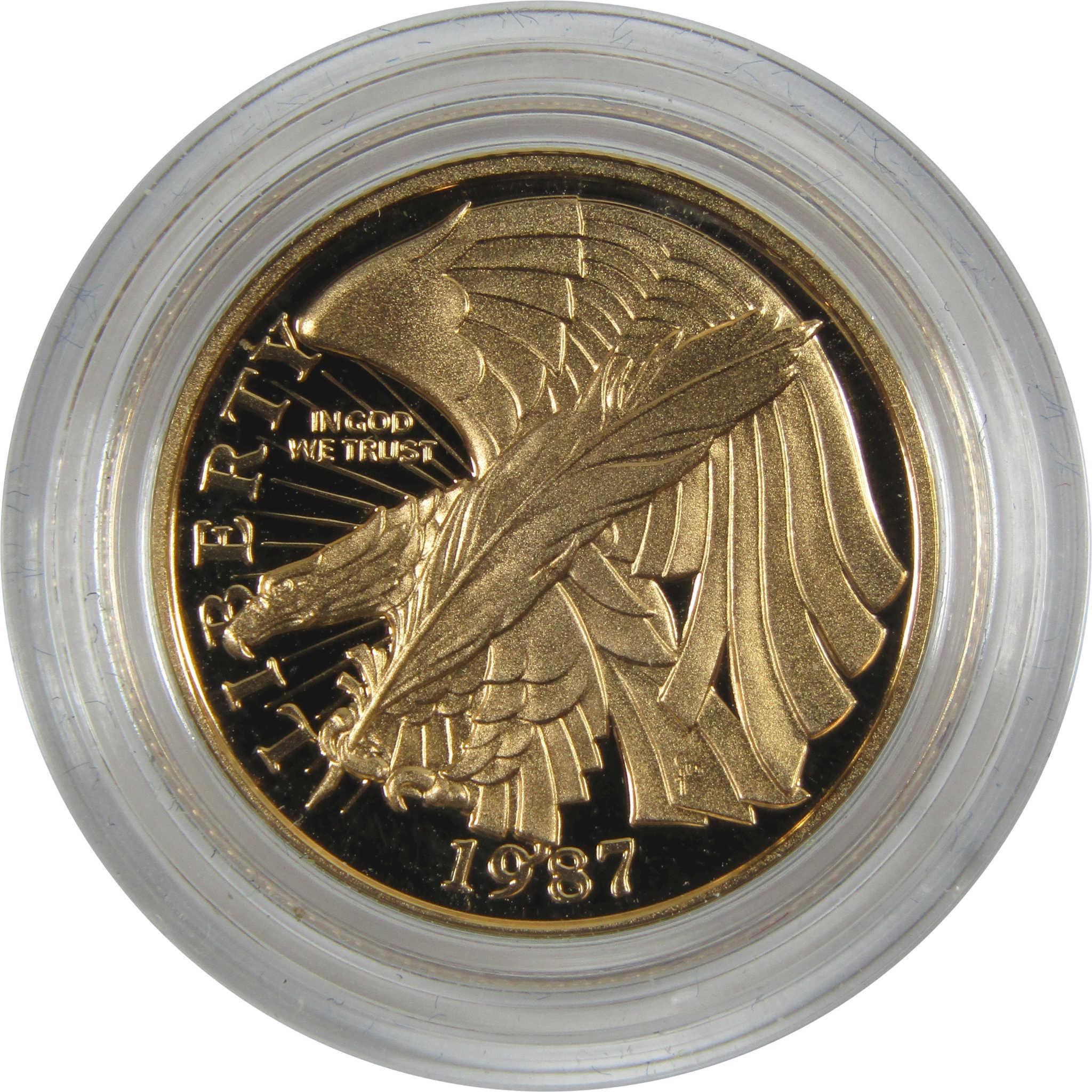 1987 W U.S. Constitution Bicentennial Commemorative Gold Proof $5 Coin
