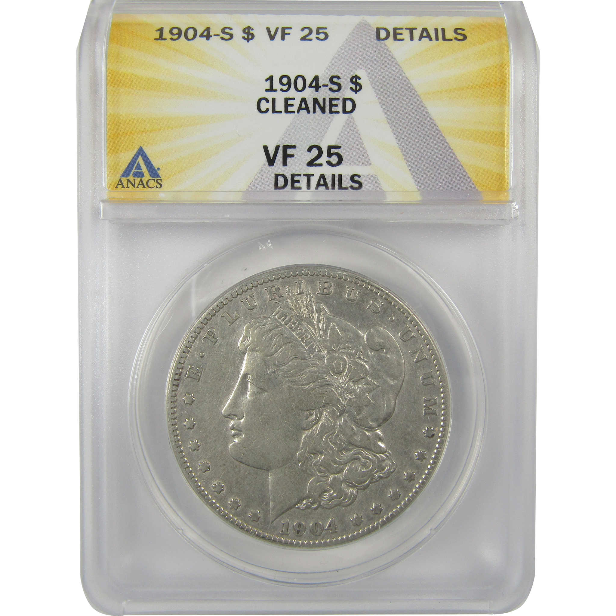 1904 S Morgan Dollar VF 25 Details ANACS Silver $1 Coin SKU:I21131 - Morgan coin - Morgan silver dollar - Morgan silver dollar for sale - Profile Coins & Collectibles