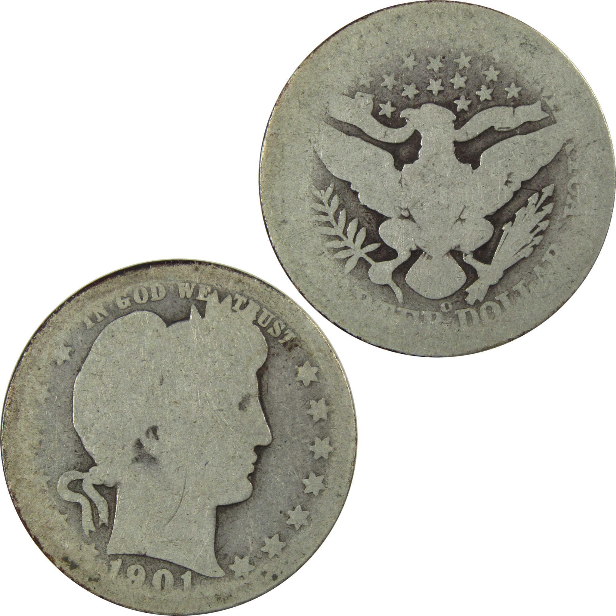 1901 O Barber Silver Quarter AG About Good 25c Coin SKU:I25945