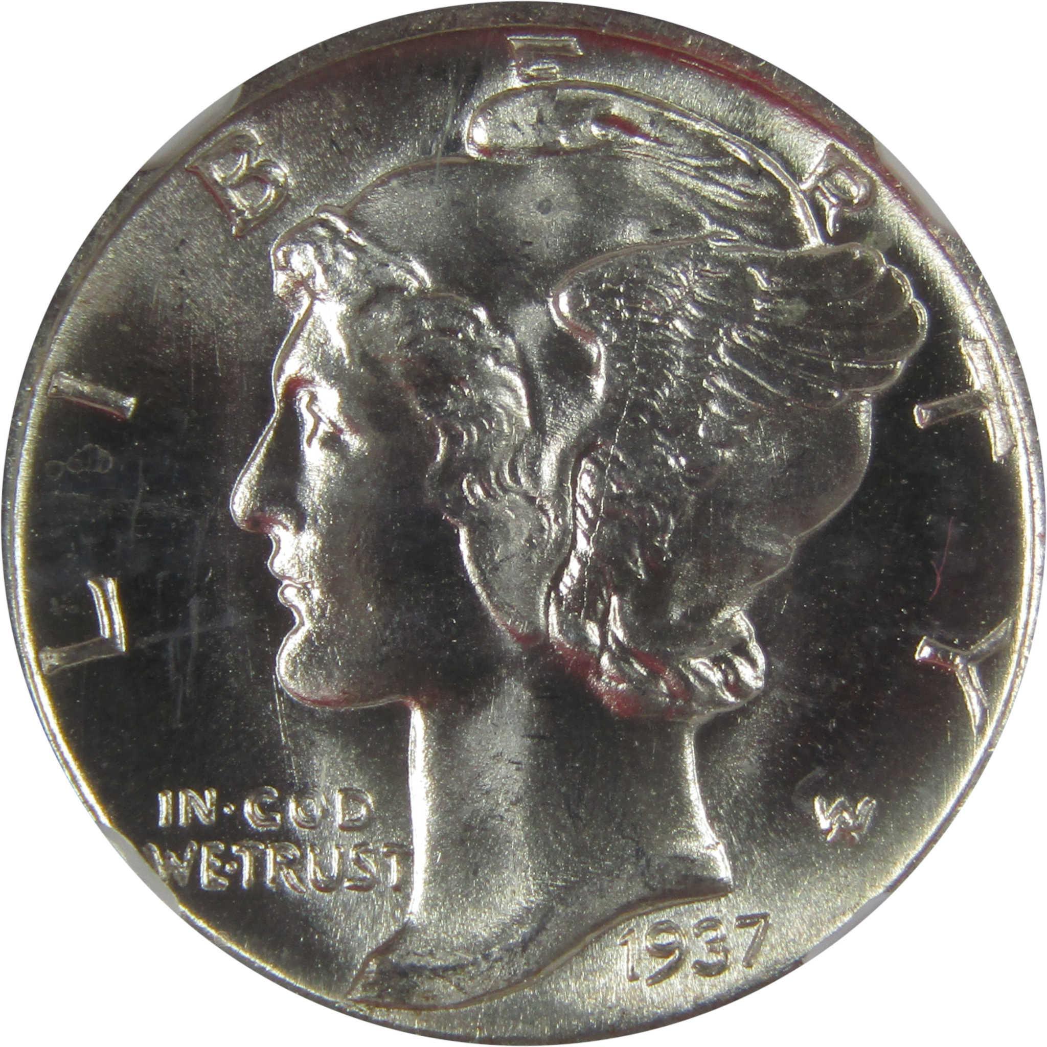 1937 S Mercury Dime MS 66 FB NGC Silver Uncirculated SKU:I23190