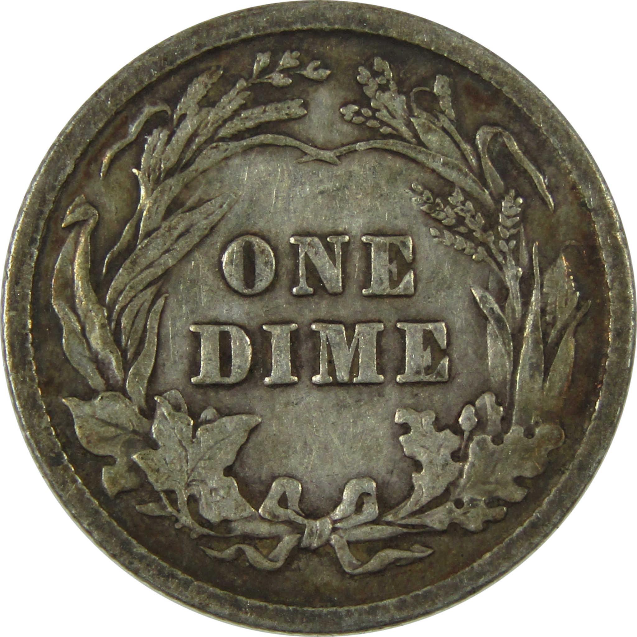 1910 Barber Silver Dime F Fine Details 10c Coin Collectible SKU:CP1035