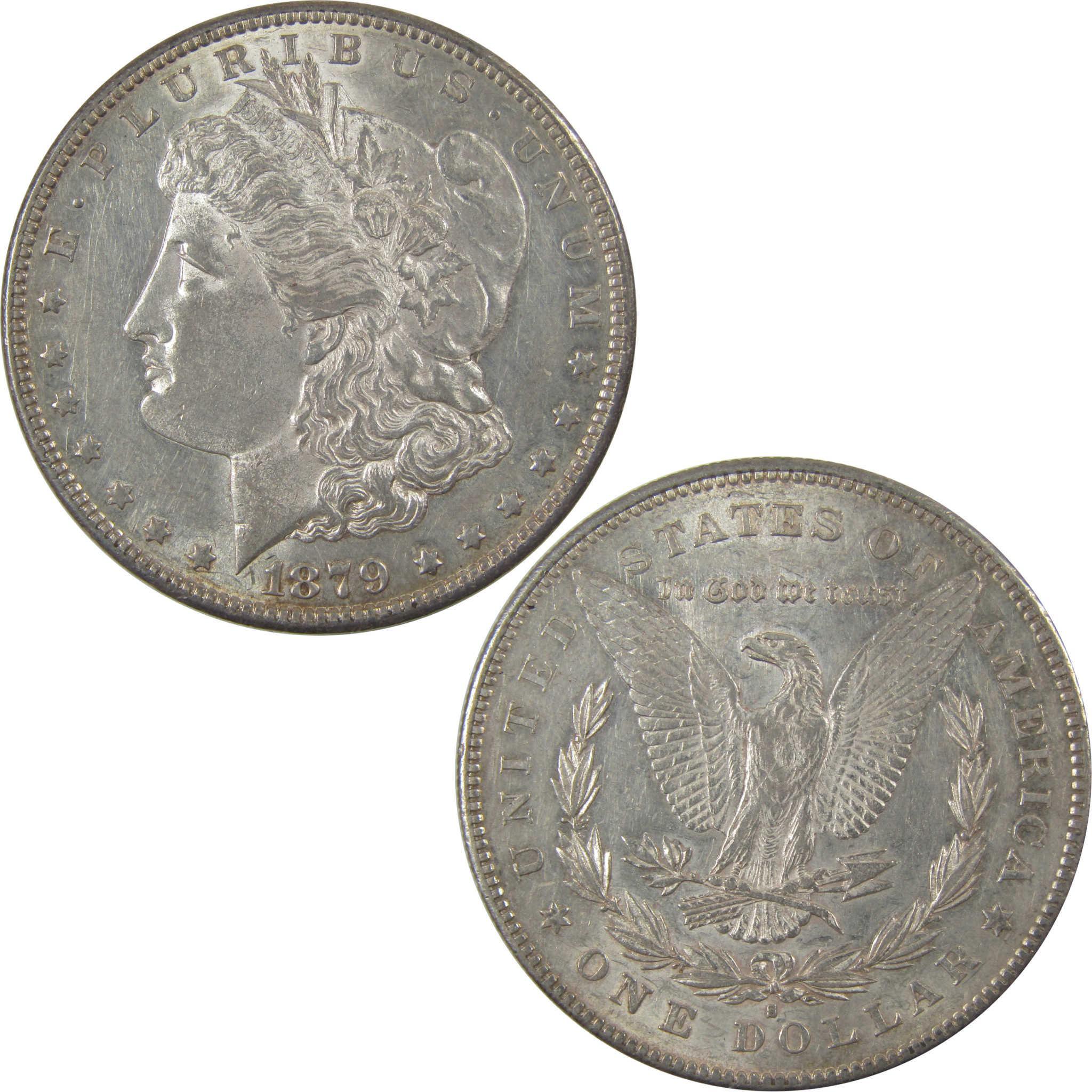 1879 S Rev 78 Morgan Silver Dollar AU Details $1 Coin SKU:I24552 - Morgan coin - Morgan silver dollar - Morgan silver dollar for sale - Profile Coins & Collectibles