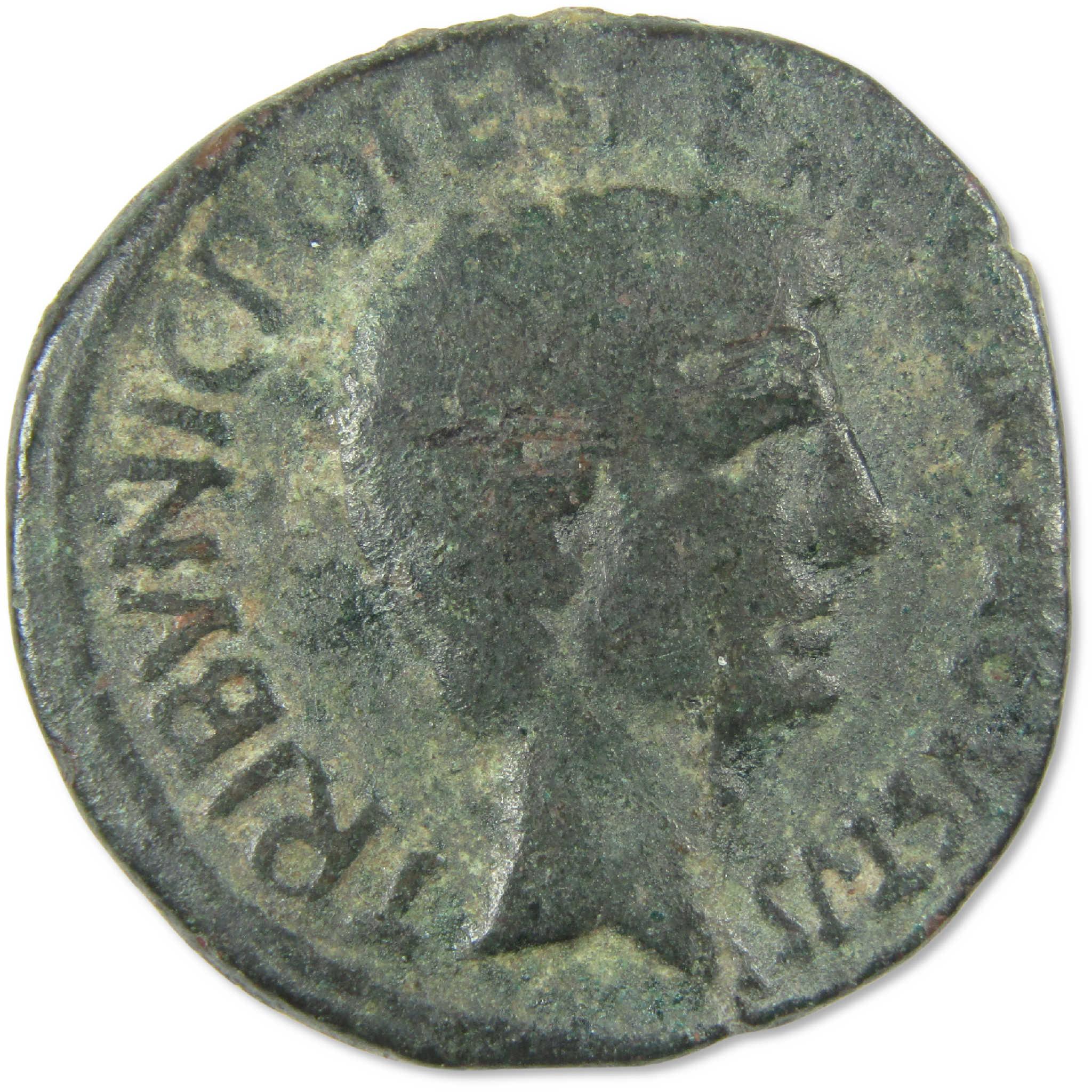 27 BC-14 AD Augustus Roman Empire Bronze Coin Portrait SC Fine Ancient