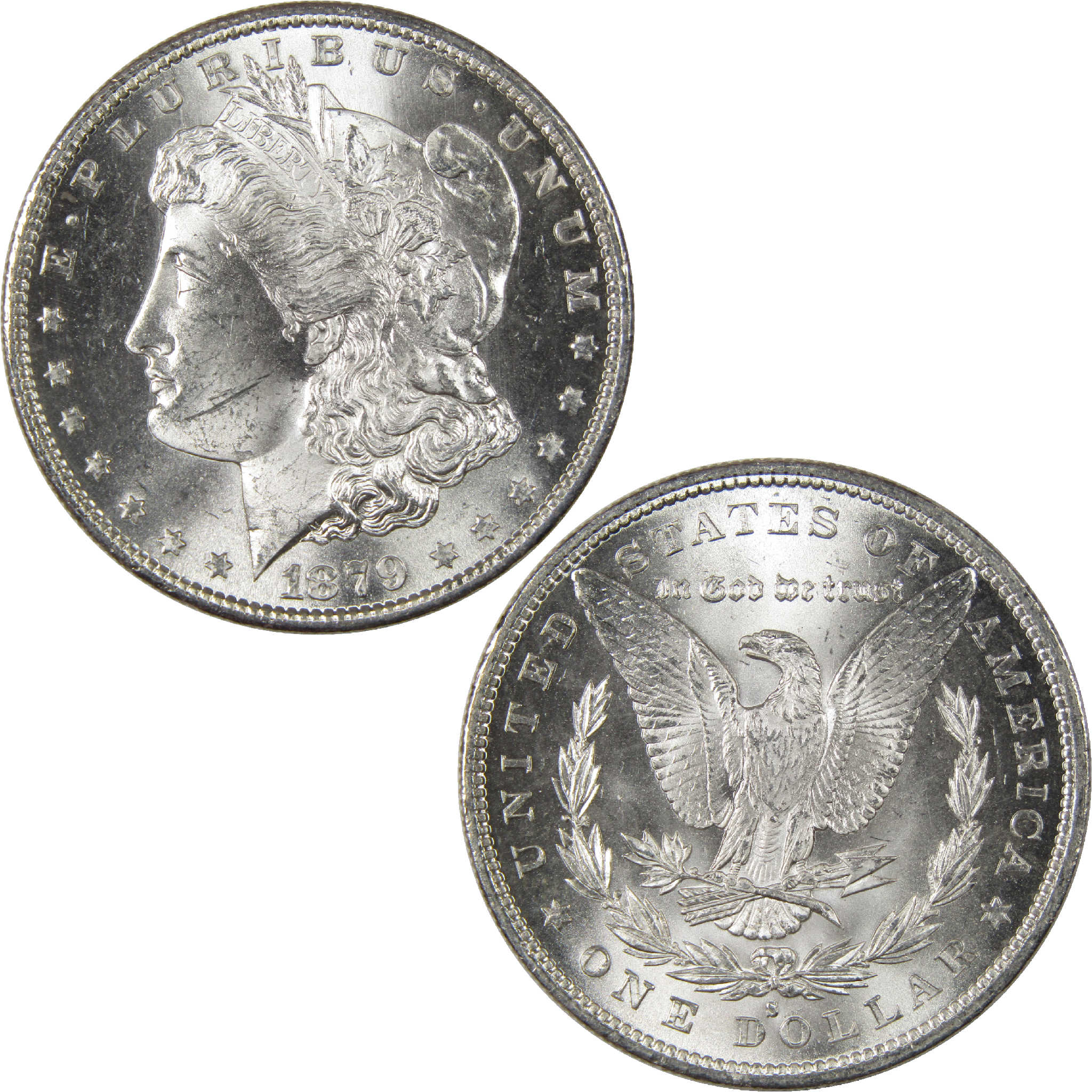 1879 S Morgan Dollar Uncirculated Silver $1 Coin - Morgan coin - Morgan silver dollar - Morgan silver dollar for sale - Profile Coins & Collectibles