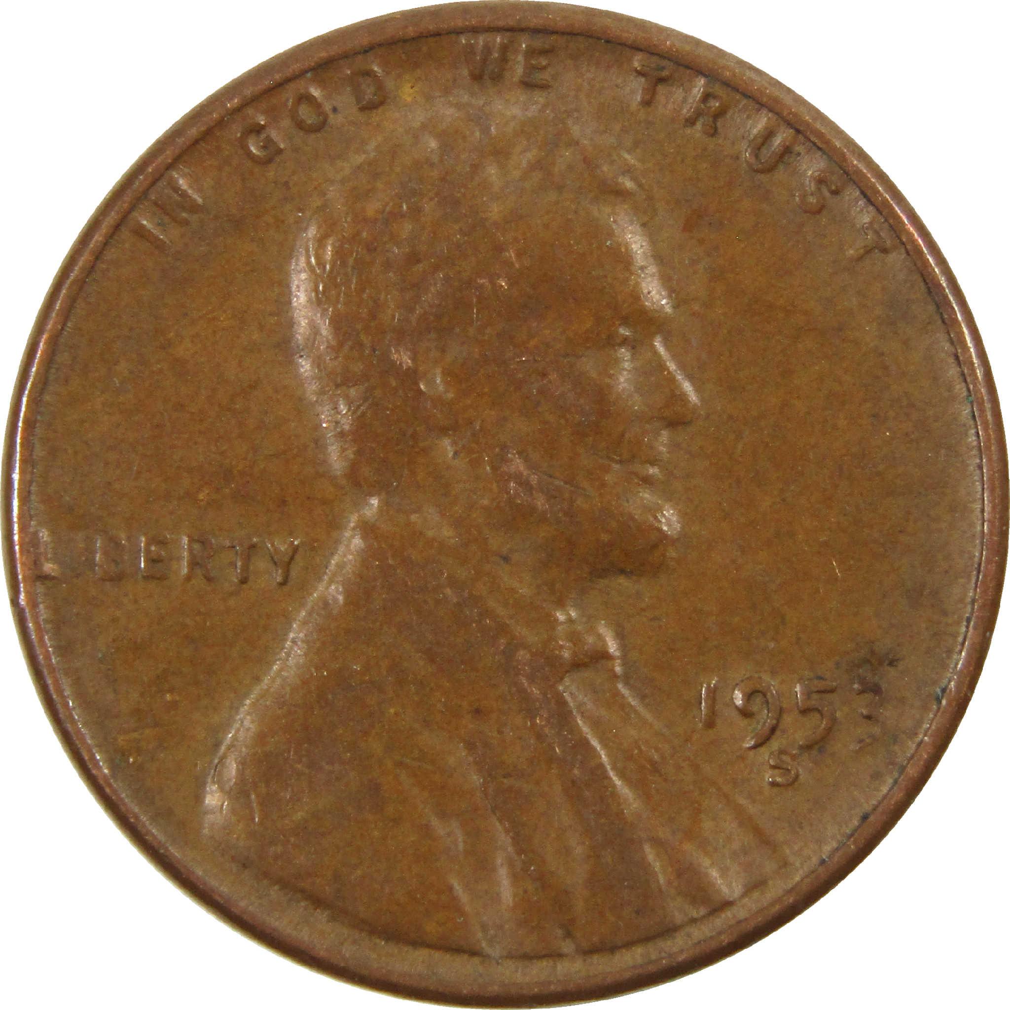 1953 S Lincoln Wheat Cent Circulated Penny 1c Coin Collectible