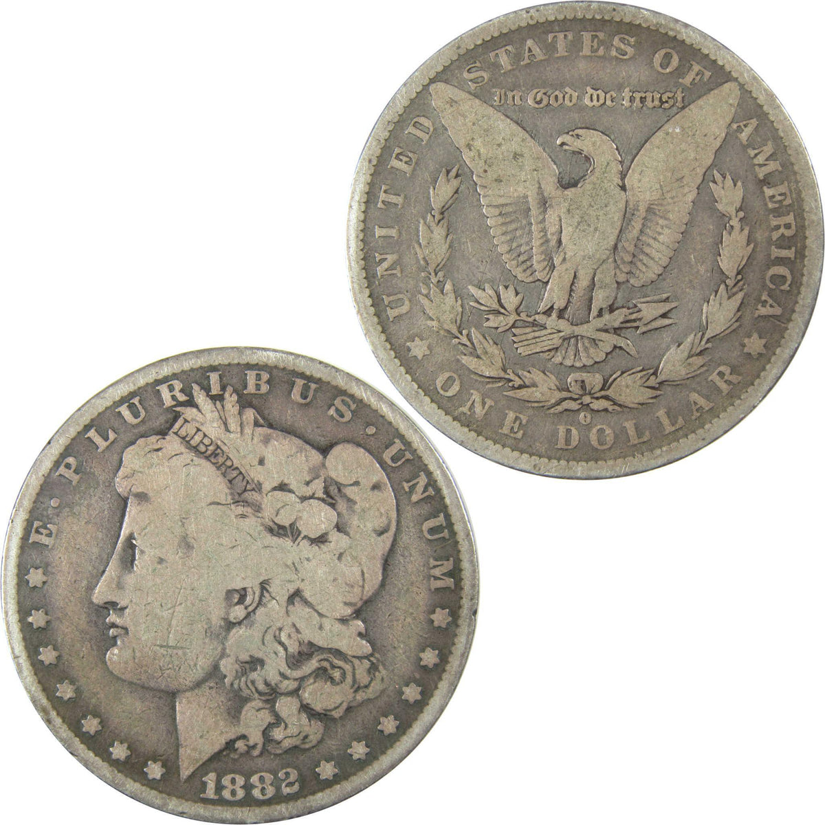 1882 O/S Morgan Silver Dollar VG Very Good Details $1 Coin SKU:CP663 - Morgan coin - Morgan silver dollar - Morgan silver dollar for sale - Profile Coins & Collectibles