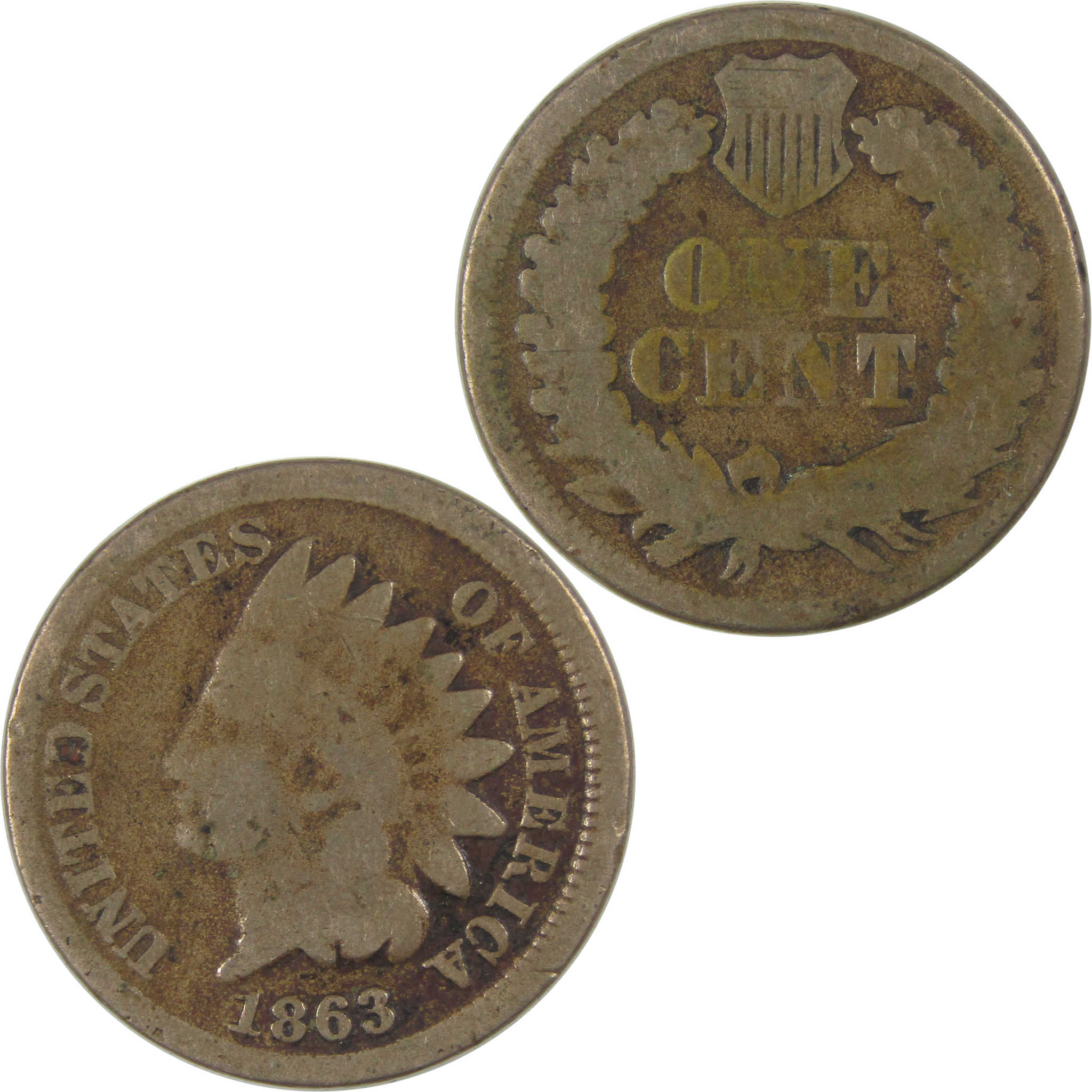 1863 Indian Head Cent G Good Penny 1c Coin SKU:I23266