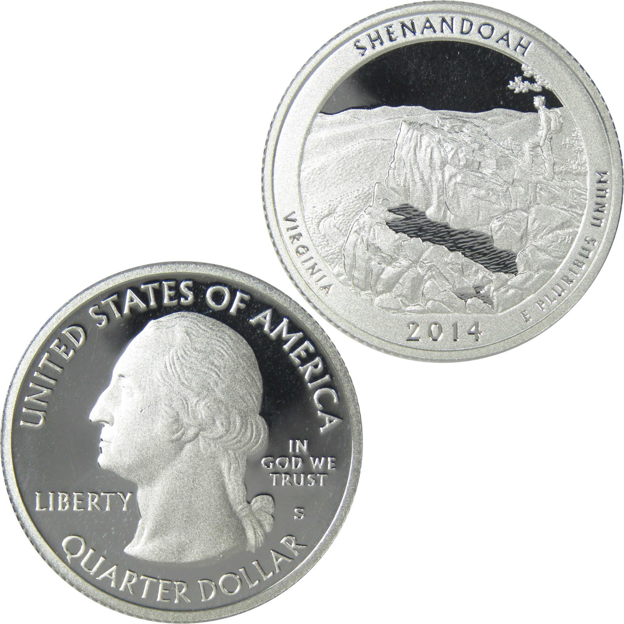 2014 S Shenandoah National Park Silver Quarter Proof 25c Coin