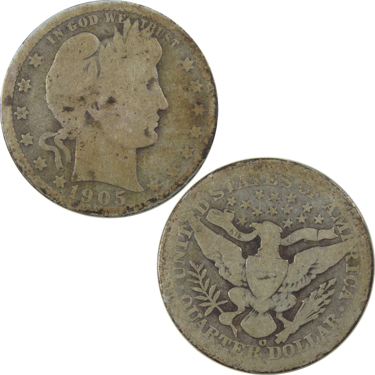 1905 O Barber Quarter AG About Good Silver 25c Coin SKU:I21827