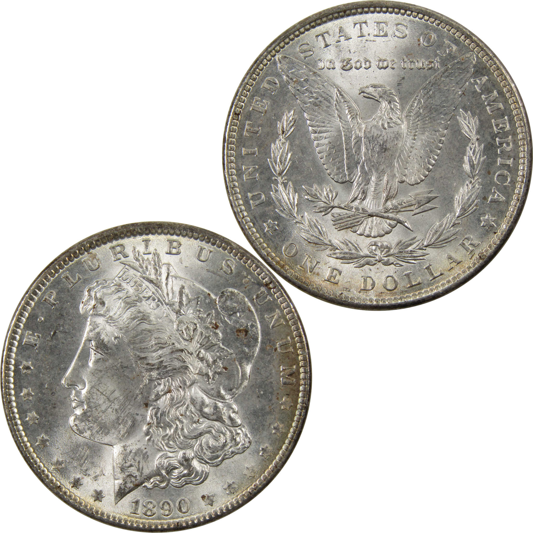 1890 Morgan Dollar Uncirculated Details 90% Silver $1 Coin SKU:I9878 - Morgan coin - Morgan silver dollar - Morgan silver dollar for sale - Profile Coins & Collectibles