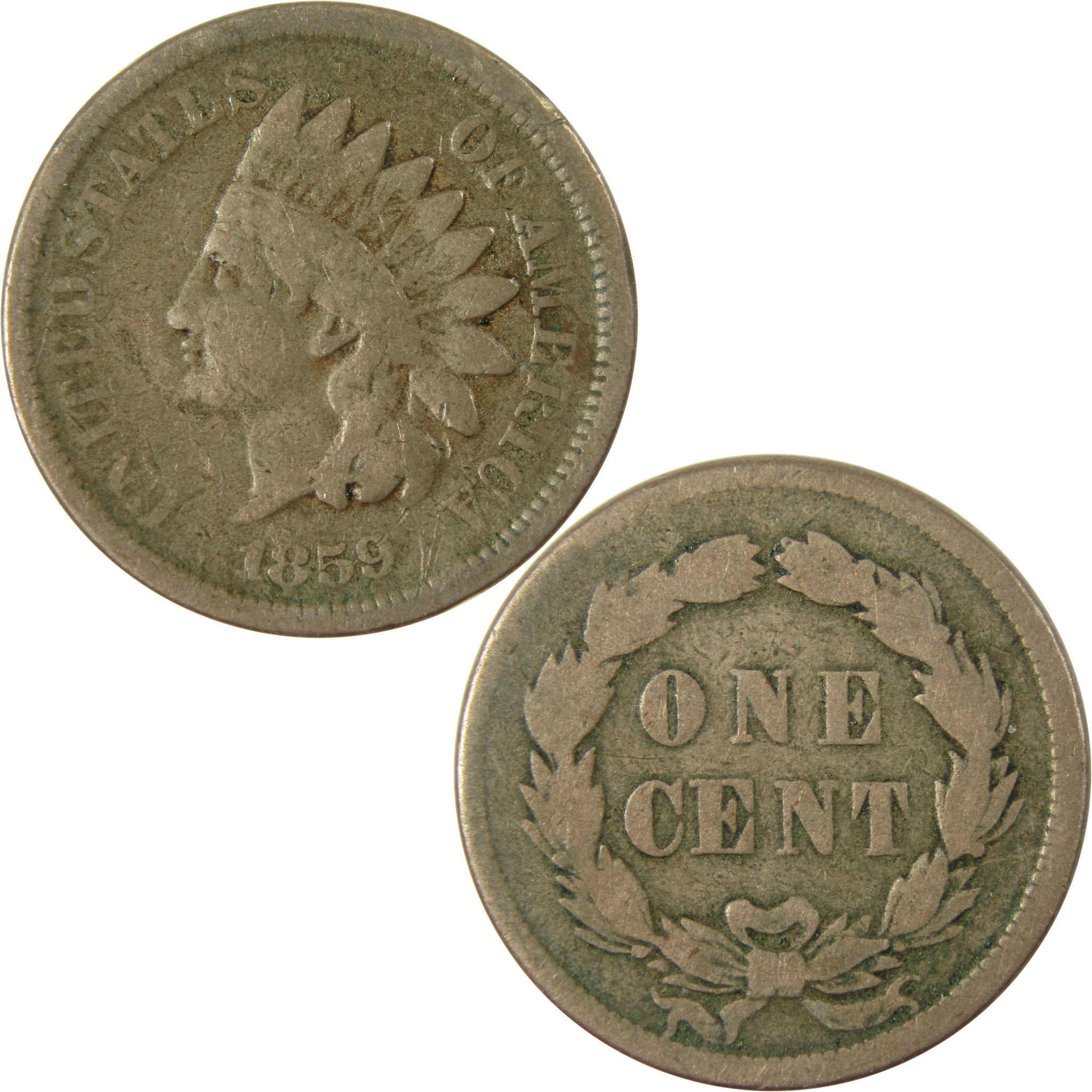 1859 Indian Head Cent G Good Penny 1c Coin Collectible SKU:CP1257