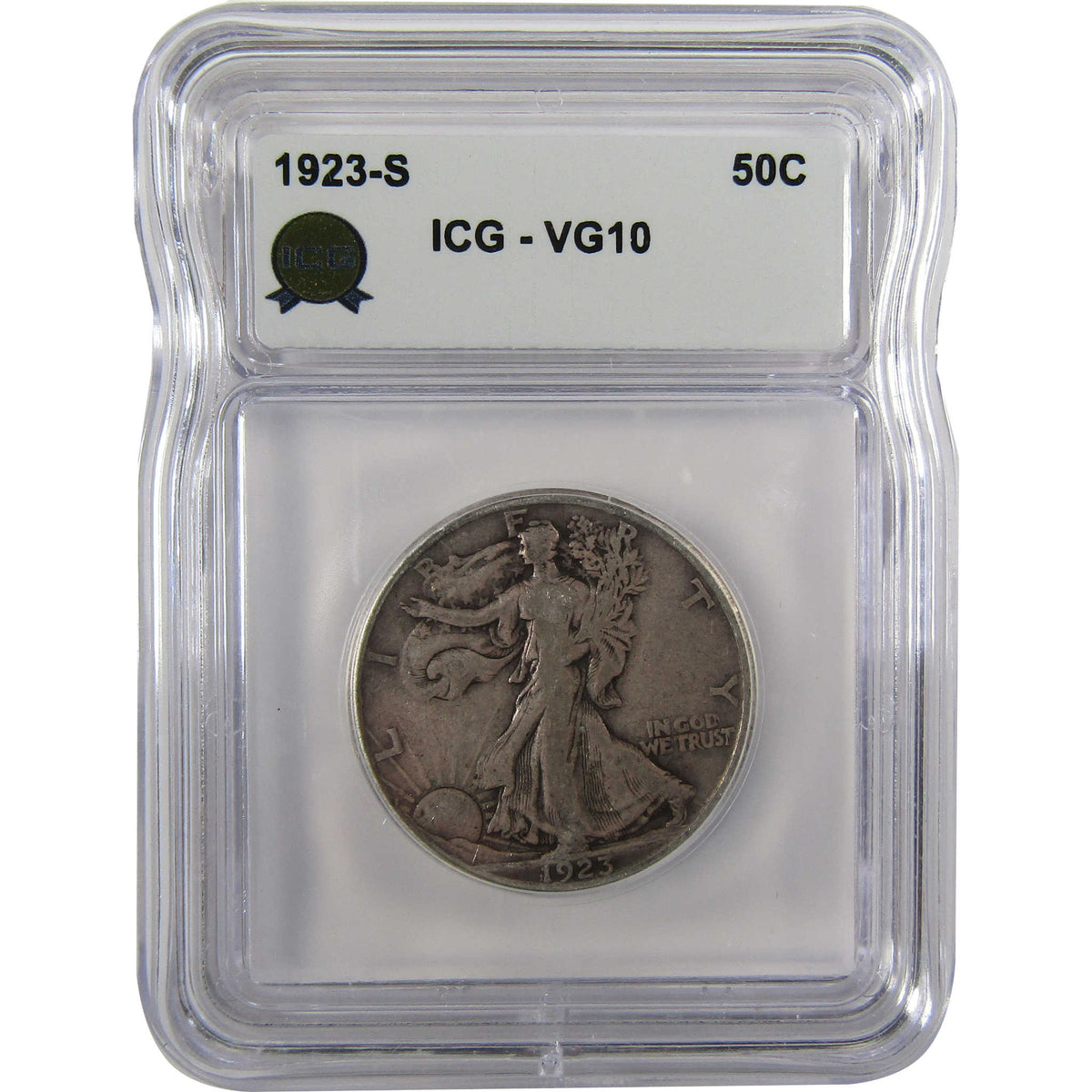 1923 S Liberty Walking Silver Half Dollar VG 10 ICG Coin SKU:I29103