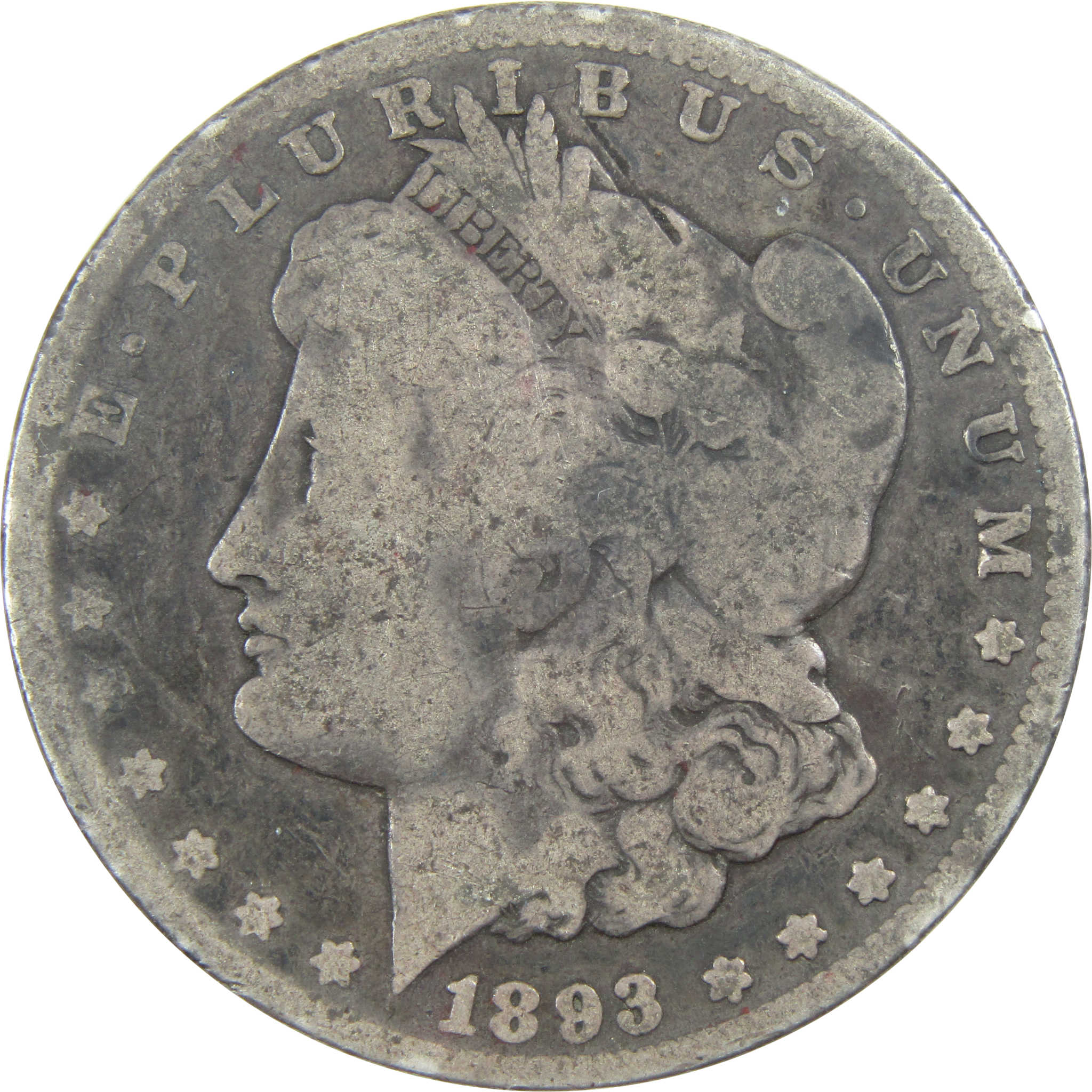 1893 CC Morgan Dollar VG Very Good Silver $1 Coin SKU:I13119 - Morgan coin - Morgan silver dollar - Morgan silver dollar for sale - Profile Coins & Collectibles