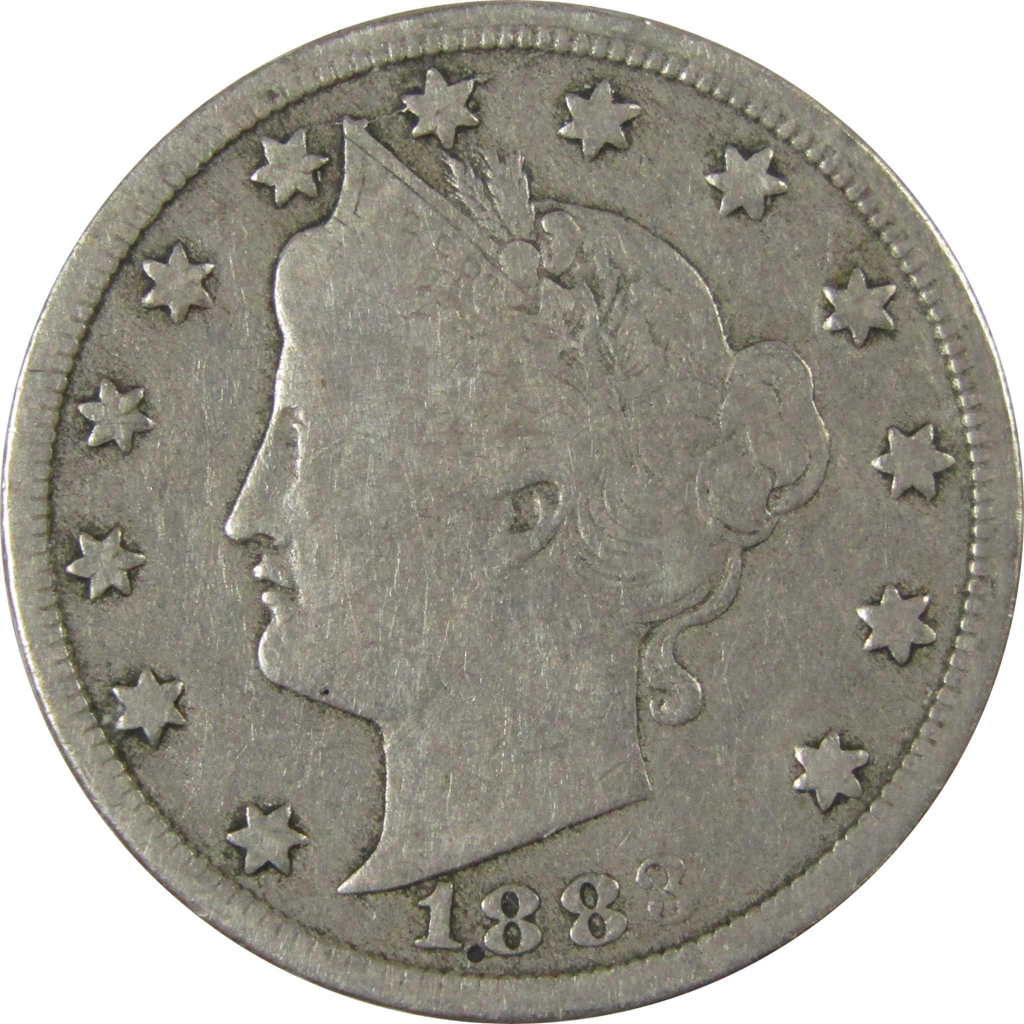 1883 No Cents Liberty Head V Nickel VG Very Good 5c Coin SKU:I26500