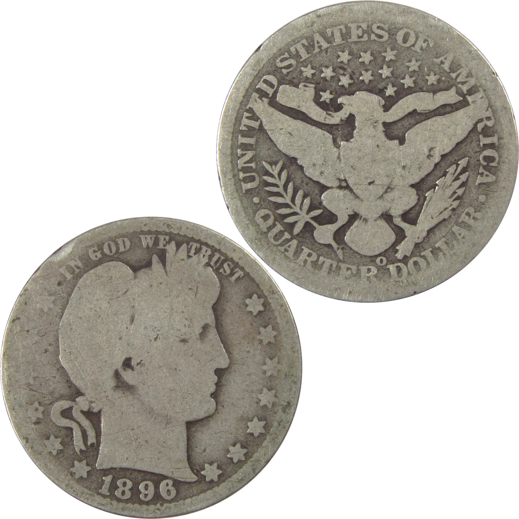 1896 O Barber Quarter AG About Good Silver 25c Coin SKU:I21885