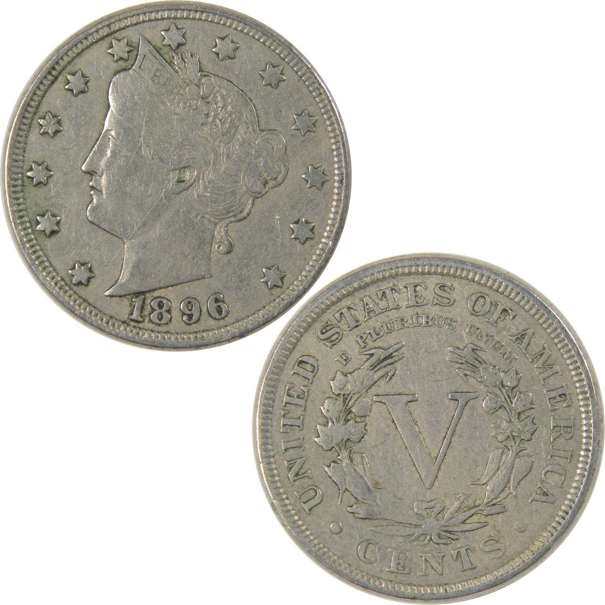 1896 Liberty Head V Nickel VF Very Fine 5c Coin Collectible SKU:I23467