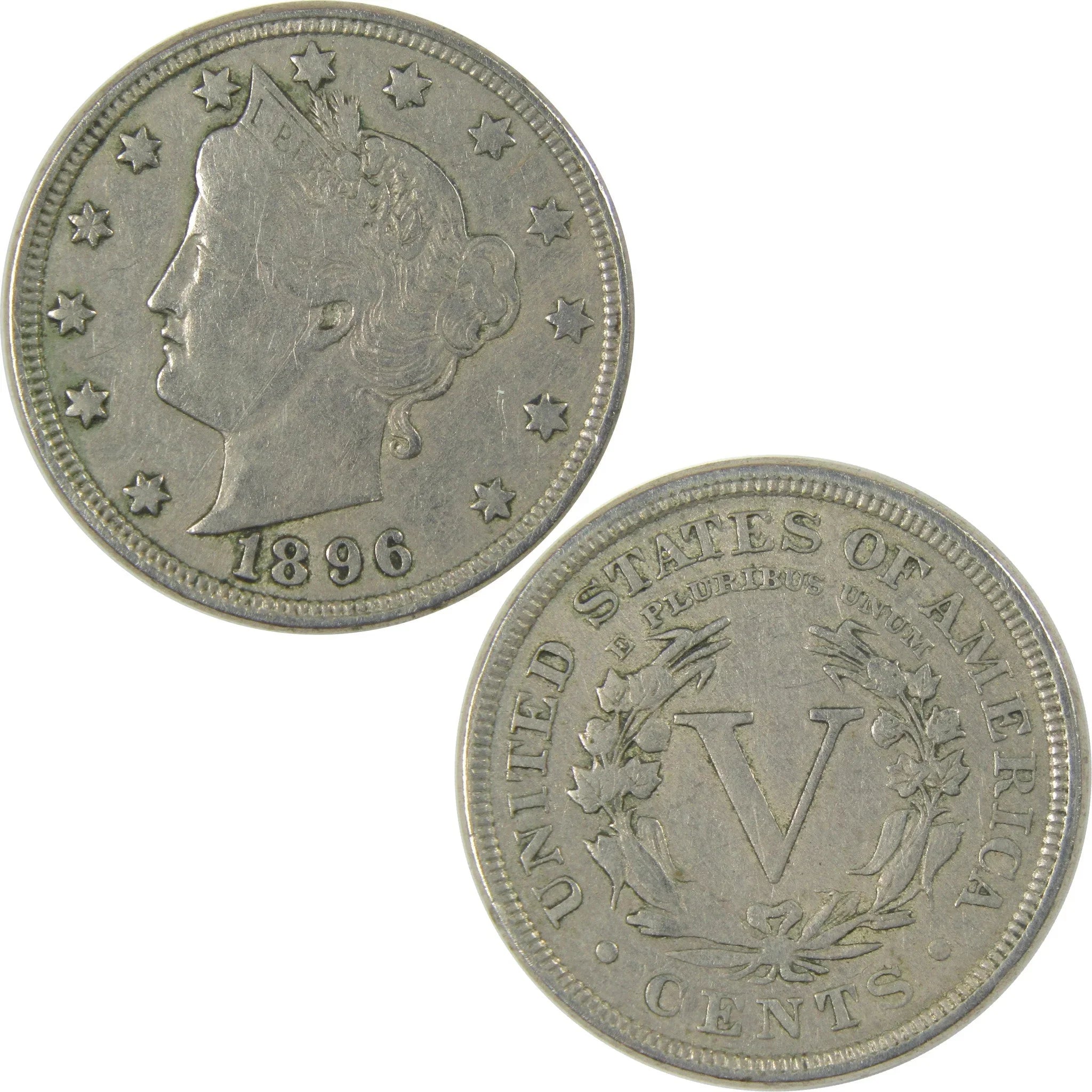 1896 Liberty Head V Nickel VF Very Fine 5c Coin Collectible SKU:I23467