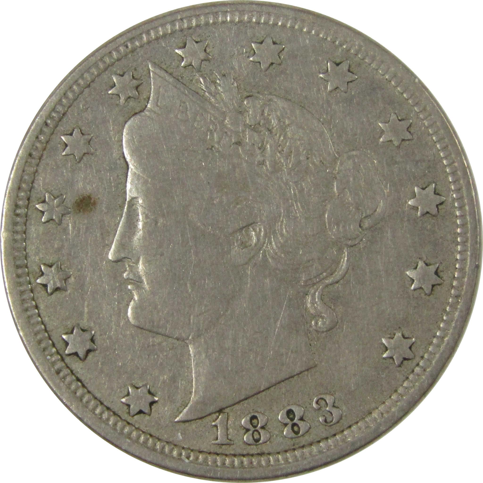 1883 No Cents Liberty Head V Nickel VF Very Fine 5c Coin SKU:I26514