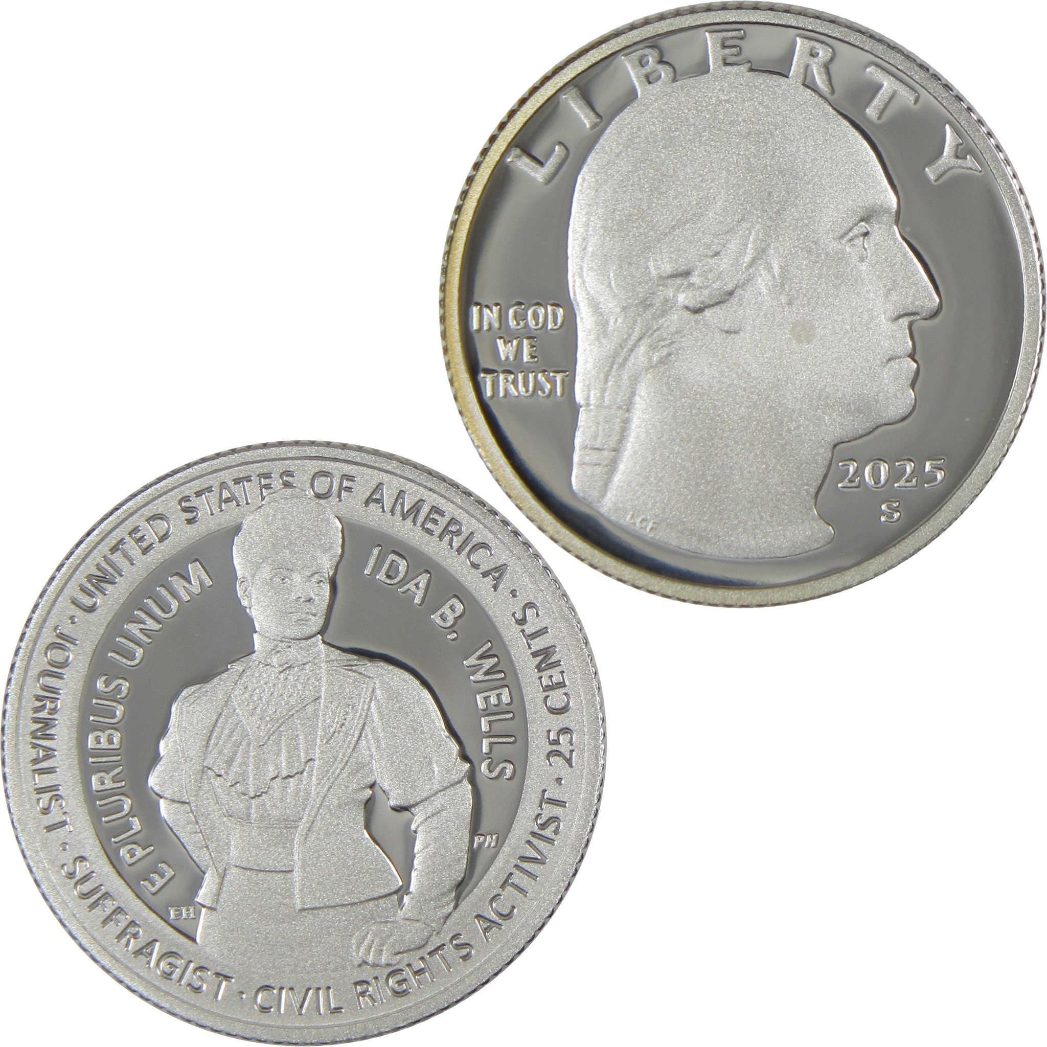 2025 S Ida B. Wells American Women Quarter .999 Silver Proof 25c Coin