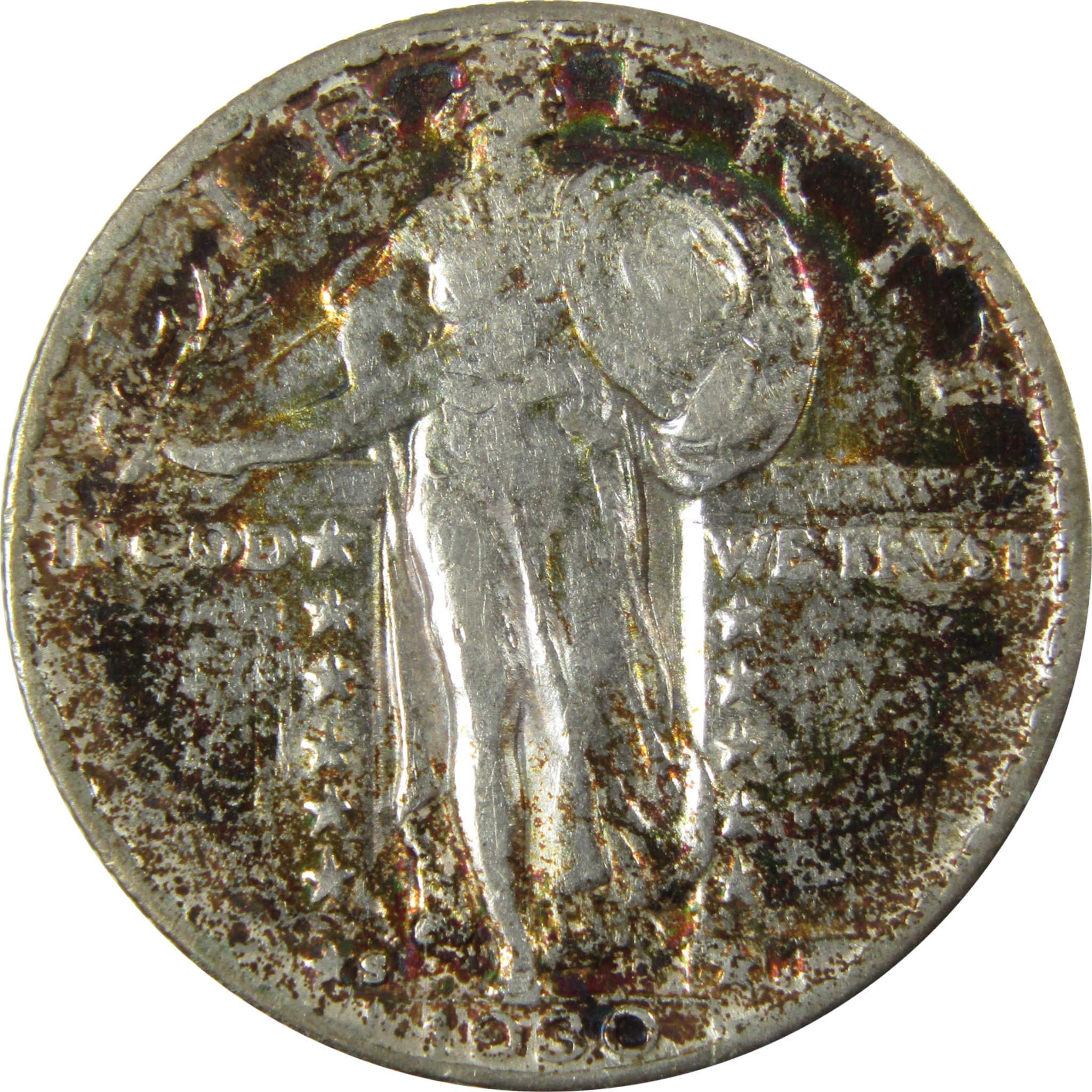 1930 S Standing Liberty 25c XF EF Extremely Fine Toned SKU:CP902