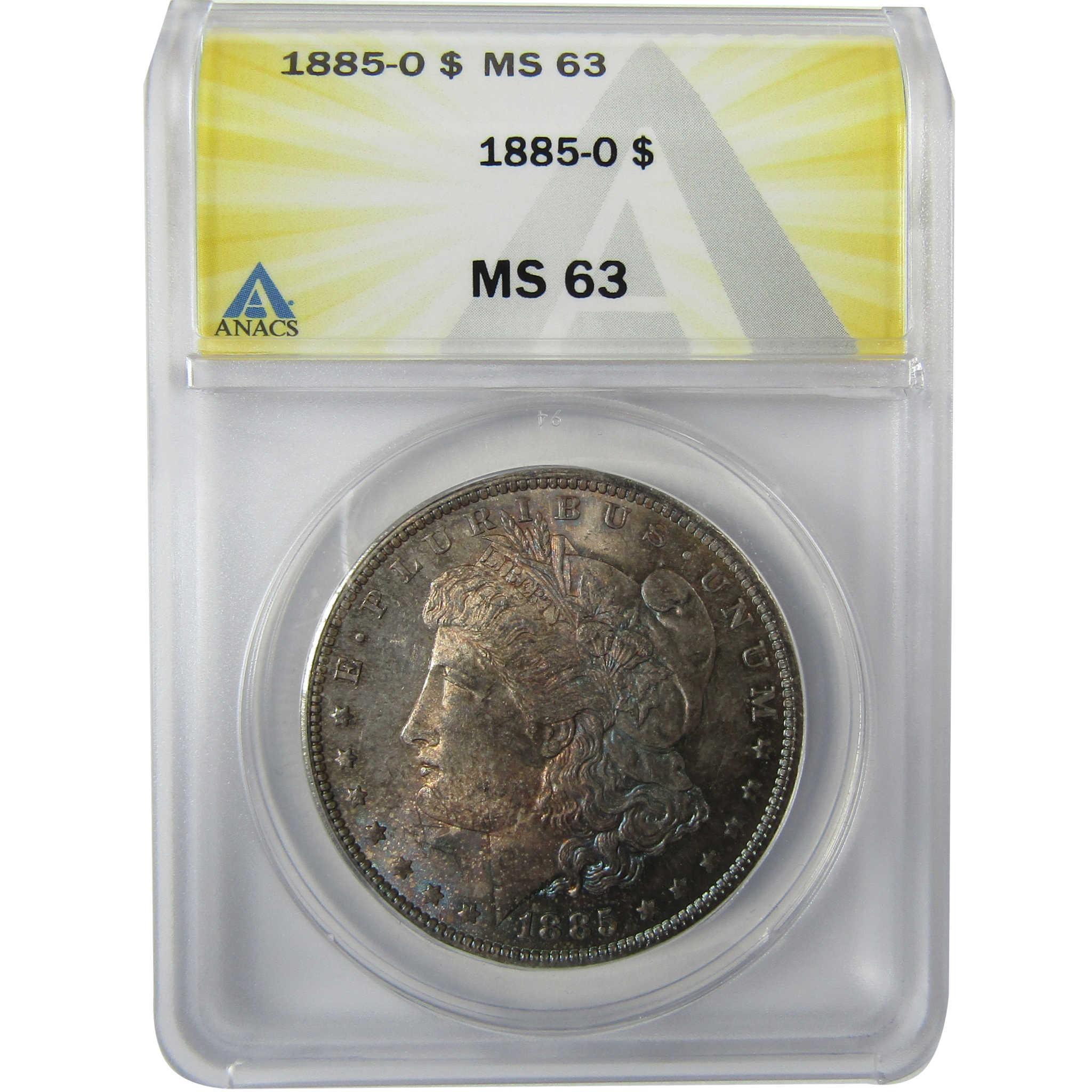 1885 O Morgan Silver Dollar MS 63 ANACS Toned Obverse SKU:I27947