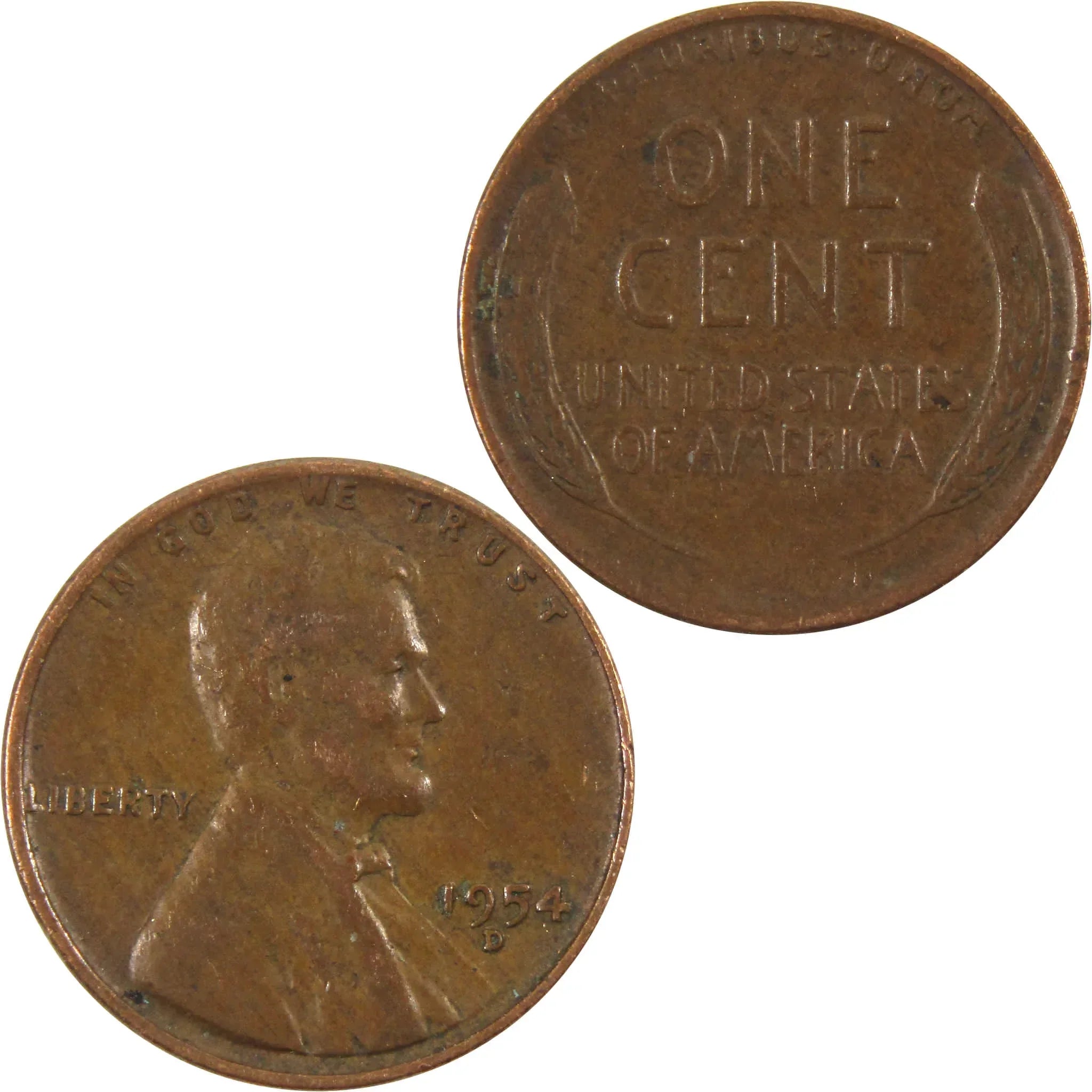 1954 D Lincoln Wheat Cent AG About Good Penny 1c Coin
