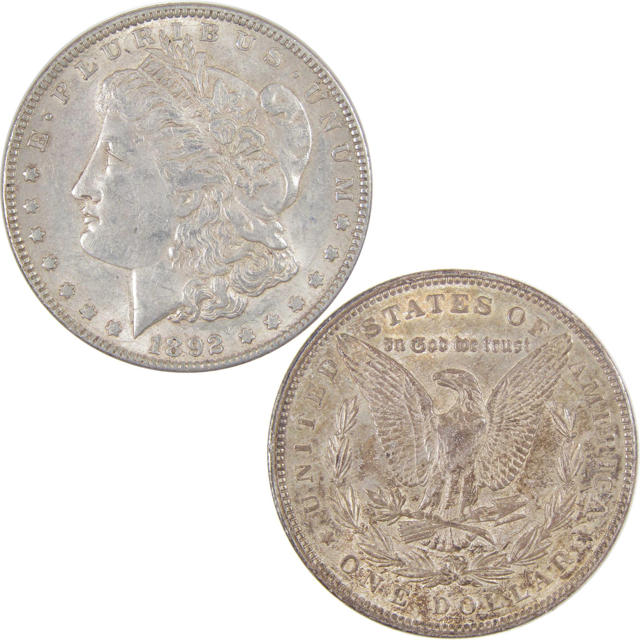 1892 Morgan Dollar AU About Uncirculated Silver $1 Coin SKU:I16770 - Morgan coin - Morgan silver dollar - Morgan silver dollar for sale - Profile Coins & Collectibles