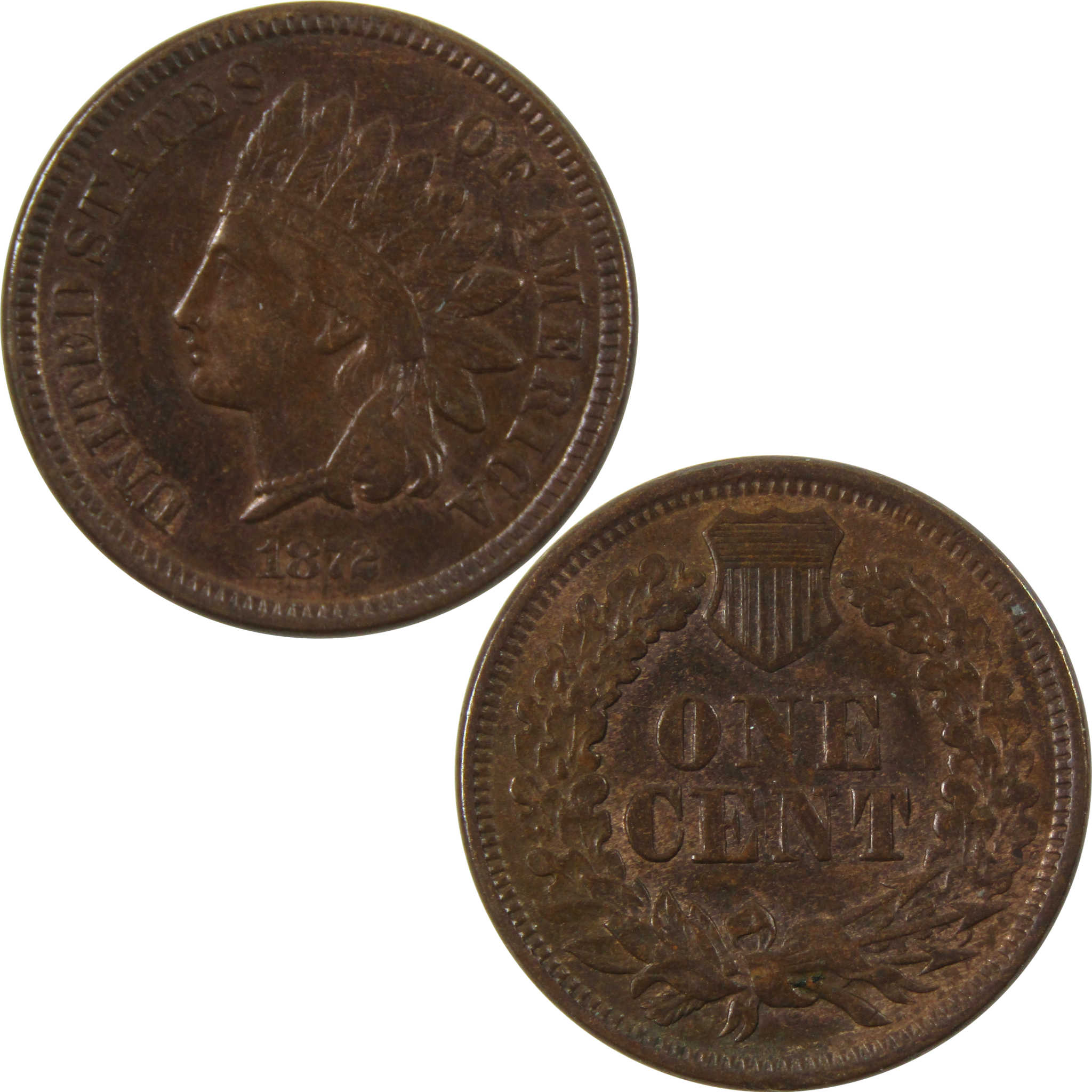 1872 Indian Head Cent XF EF Extremely Fine Penny 1c Coin SKU:I9597