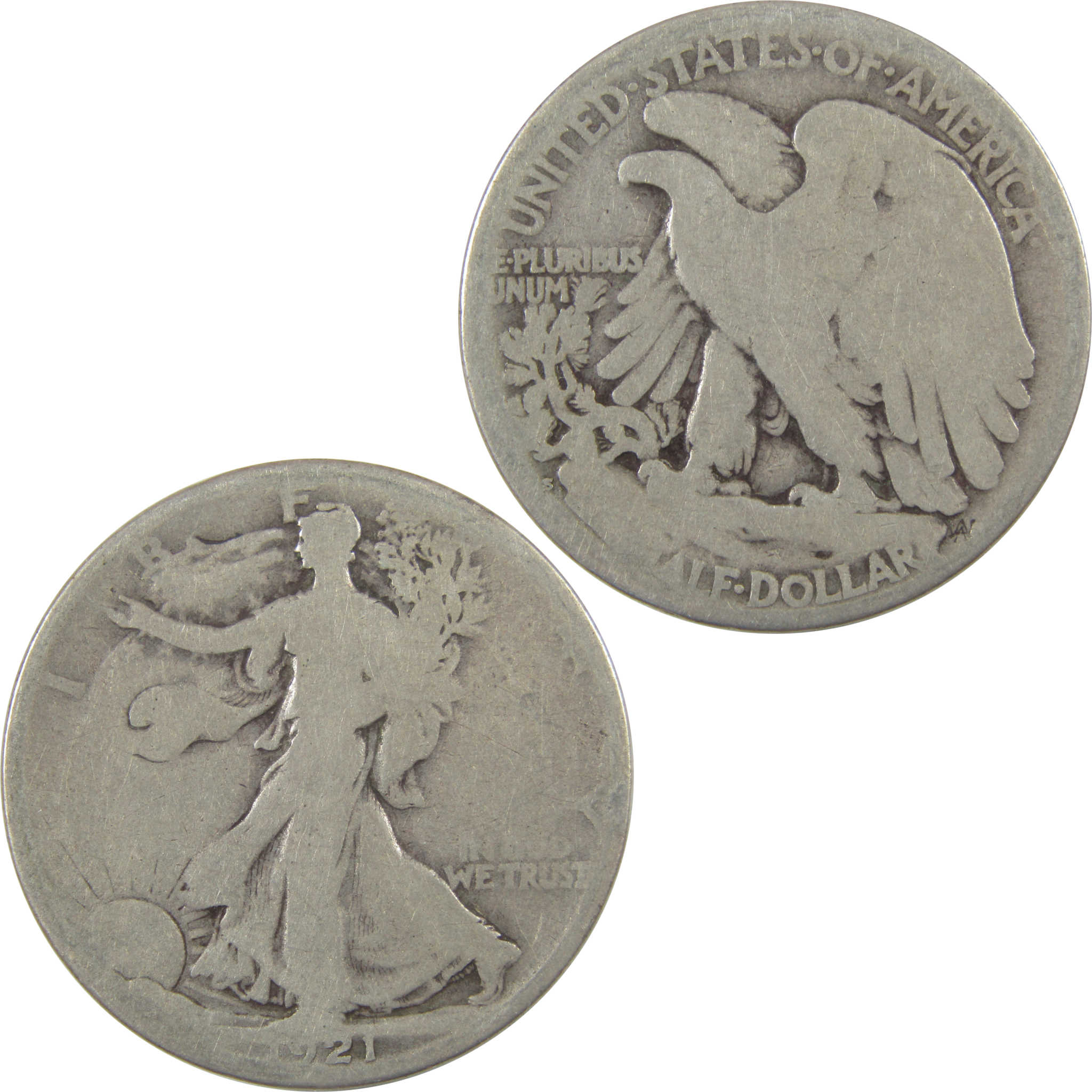 1921 S Liberty Walking Half Dollar G Good Silver 50c Coin SKU:I18825