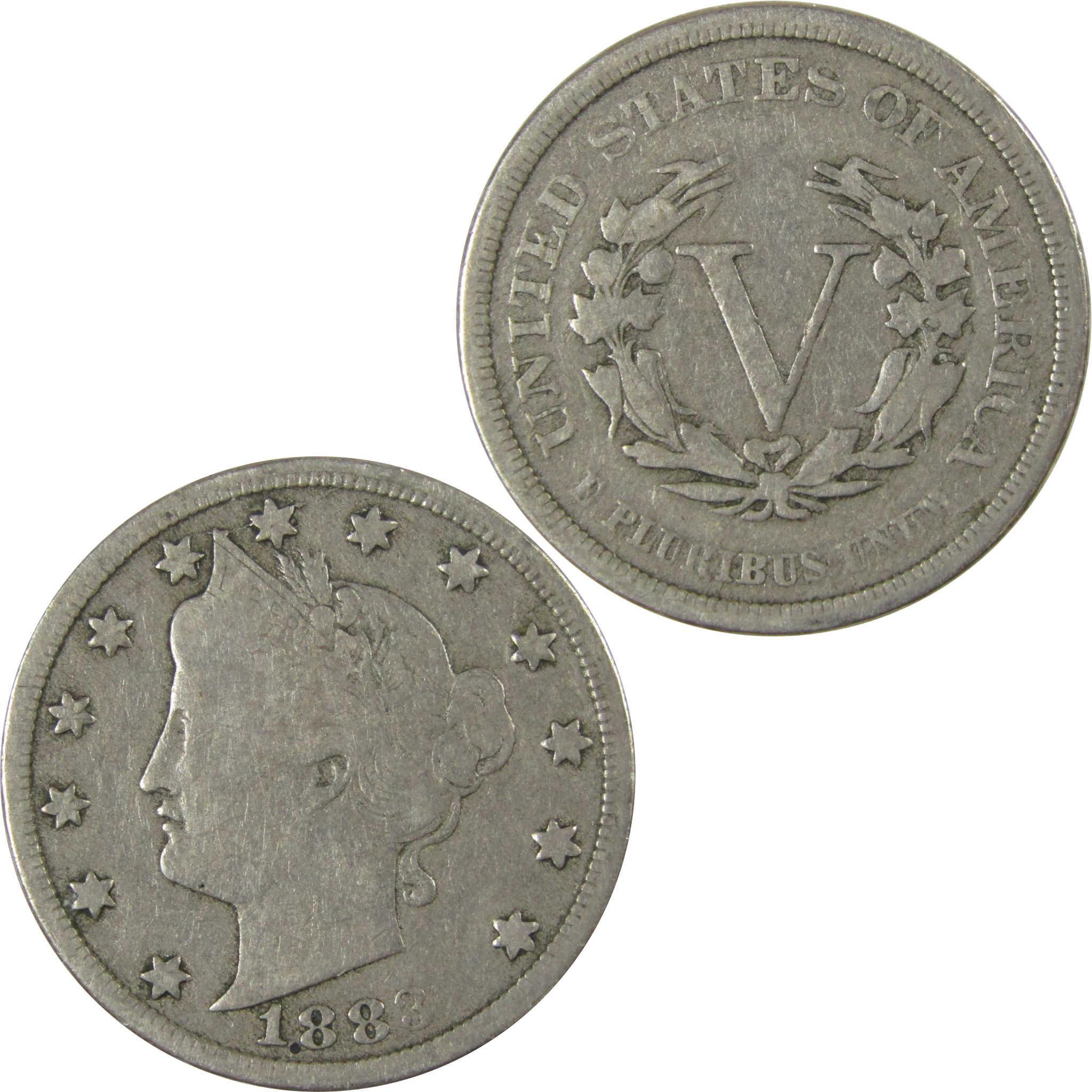 1883 No Cents Liberty Head V Nickel VG Very Good 5c Coin SKU:I26500
