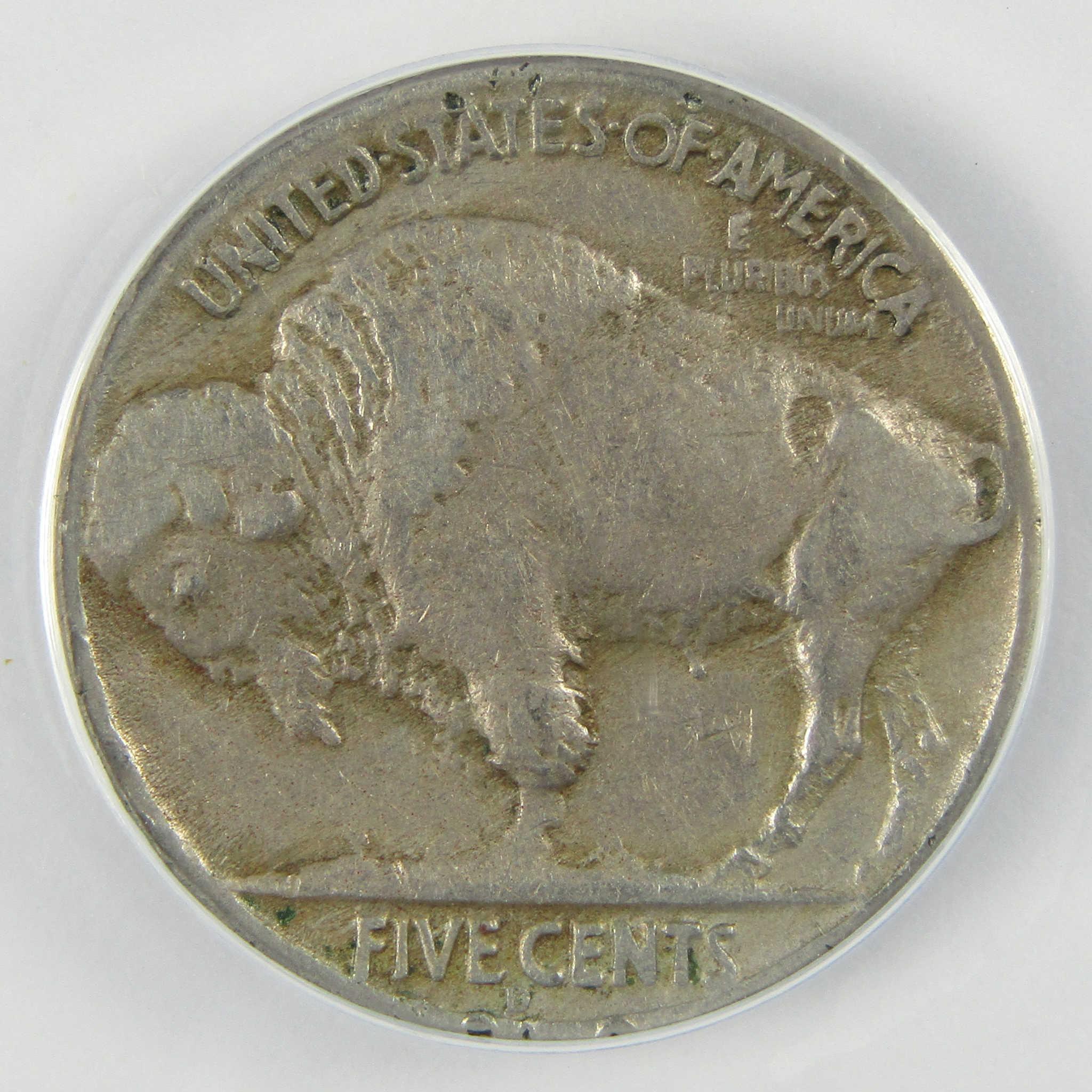 1937 D 3 Legs Indian Head Buffalo Nickel VF 20 Details ANACS SKU:CP763