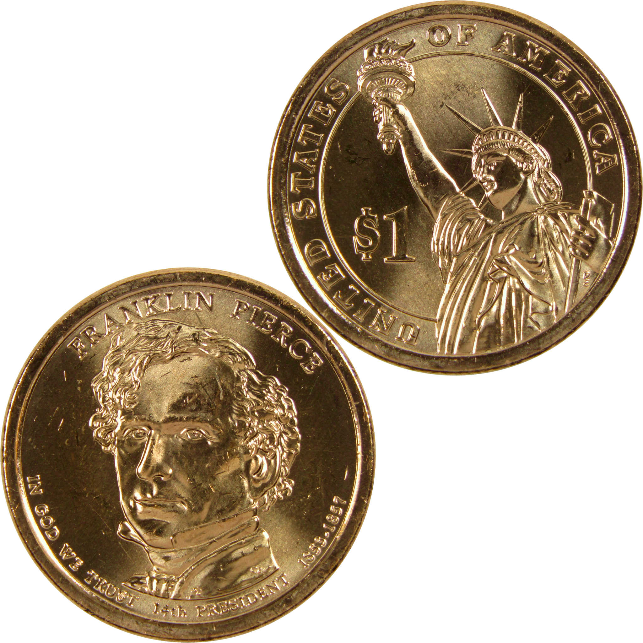 2010 D Franklin Pierce Presidential Dollar BU Uncirculated $1 Coin