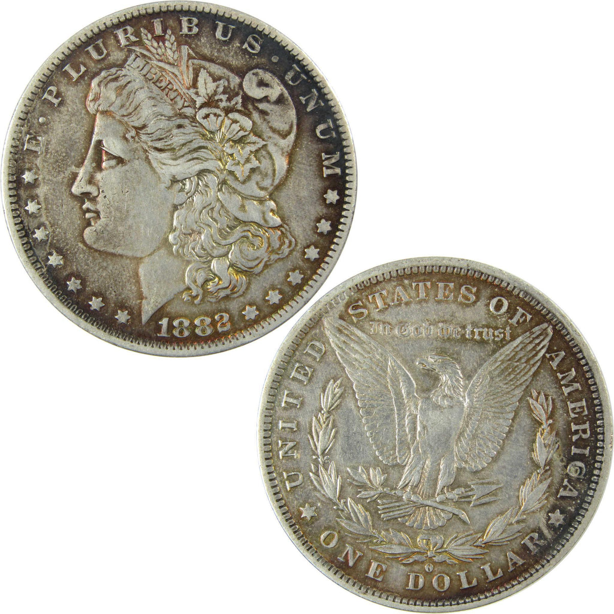 1882 O/S Morgan Silver Dollar VF Very Fine Details $1 Coin SKU:CP665 - Morgan coin - Morgan silver dollar - Morgan silver dollar for sale - Profile Coins & Collectibles