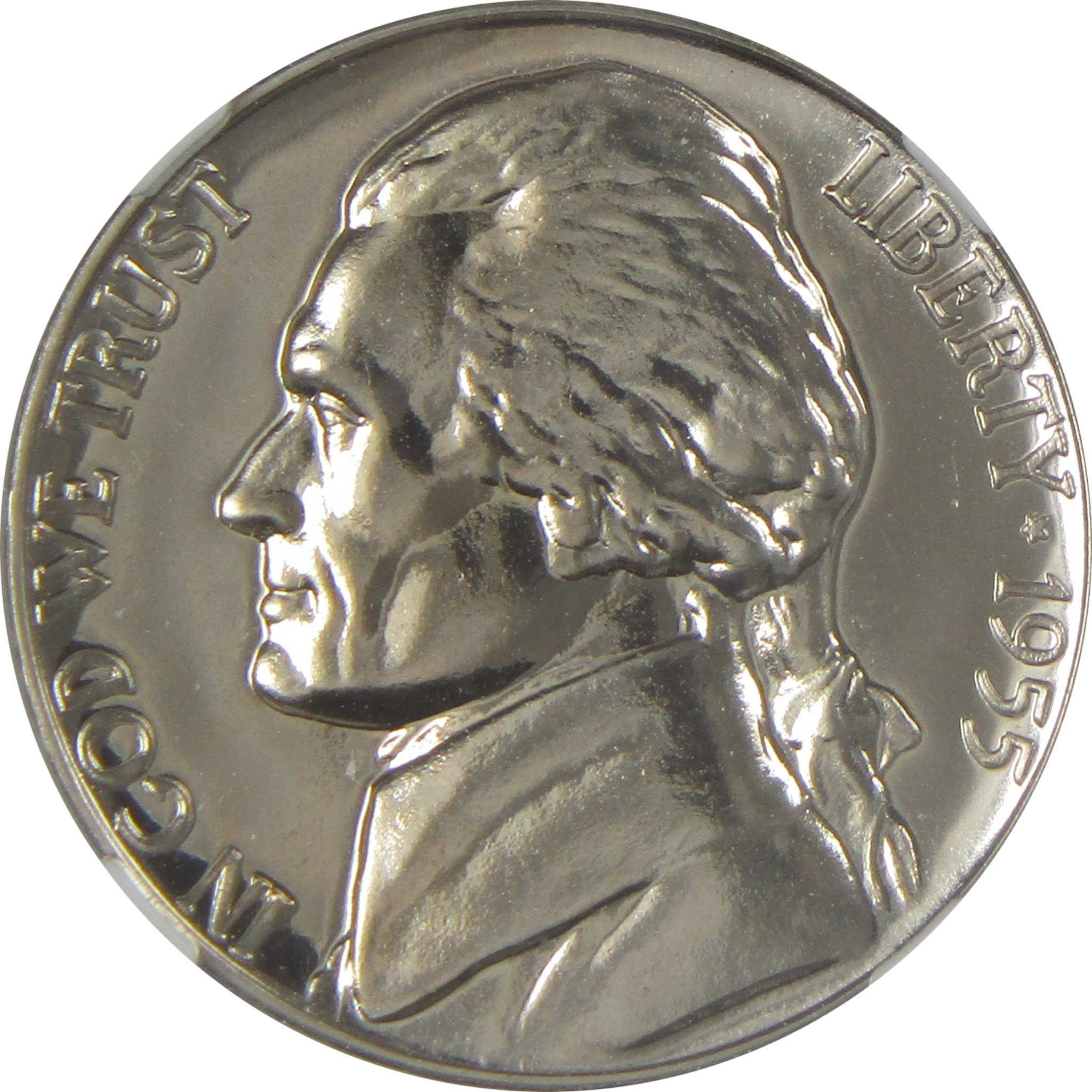 1955 Jefferson Nickel PF 67 NGC Proof 5c Coin SKU:I20634