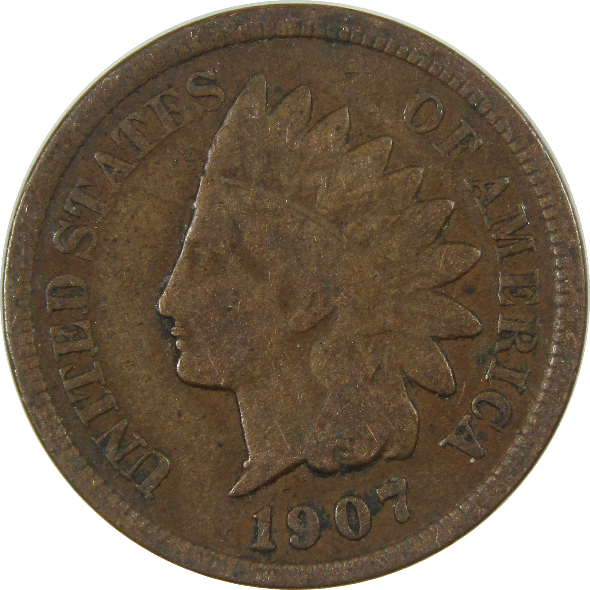 1907 Indian Head Cent VG Very Good Penny 1c Coin SKU:I27048