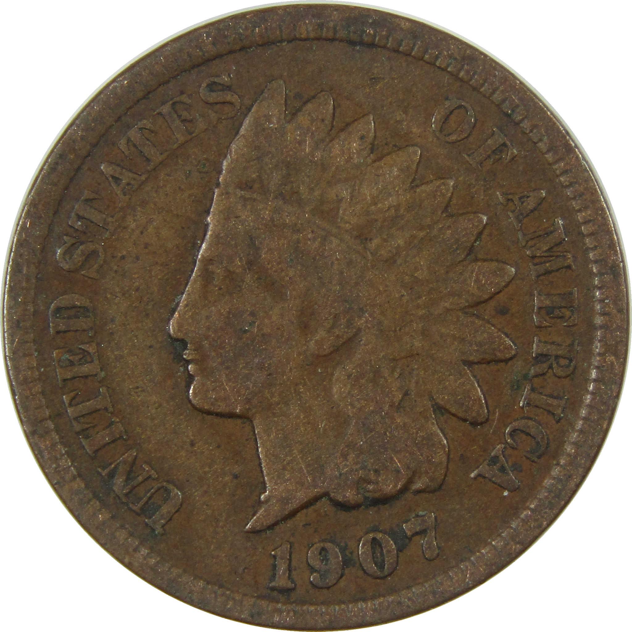 1907 Indian Head Cent VG Very Good Penny 1c Coin SKU:I27048