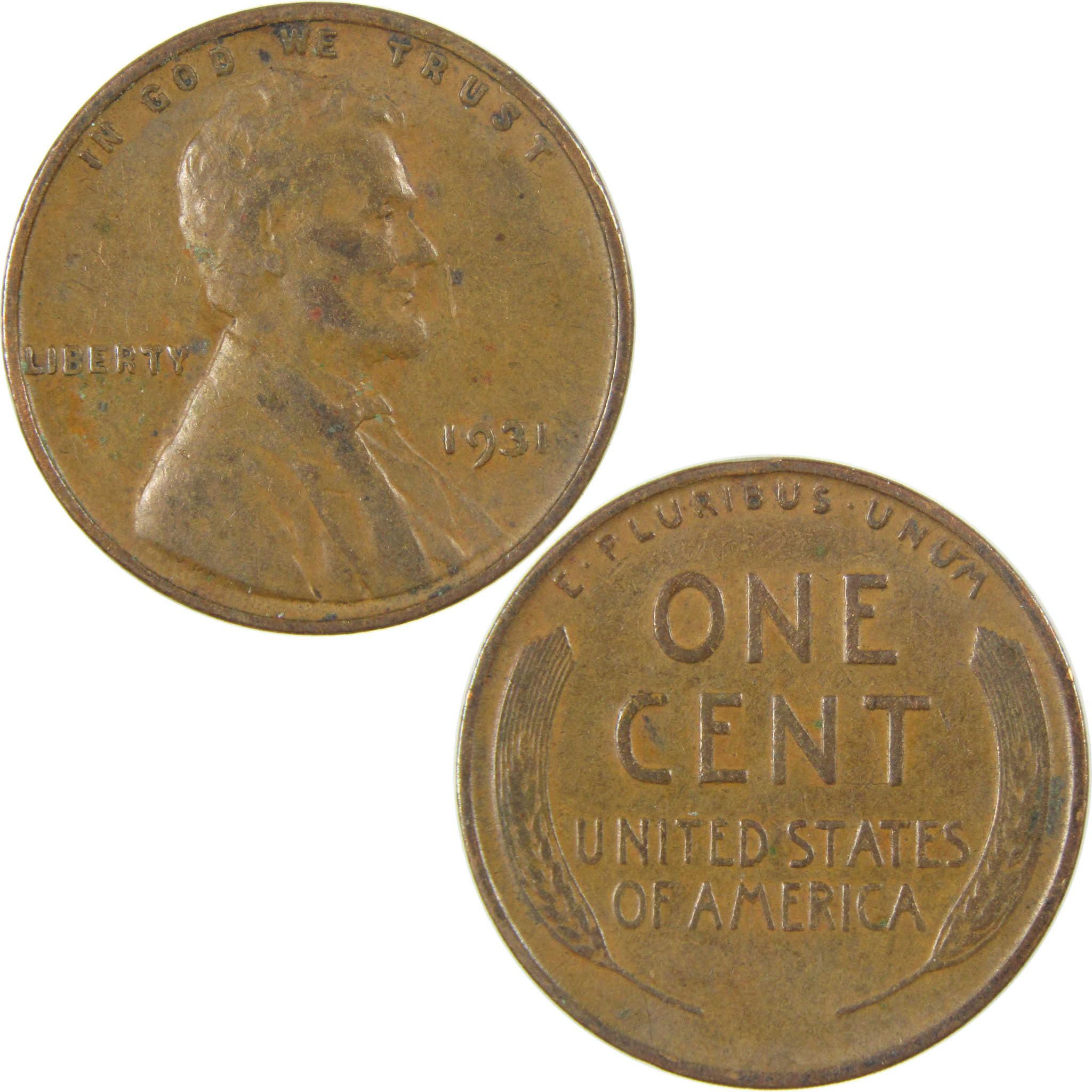 1931 Lincoln Wheat Cent VF Very Fine Penny 1c Coin SKU:I27296