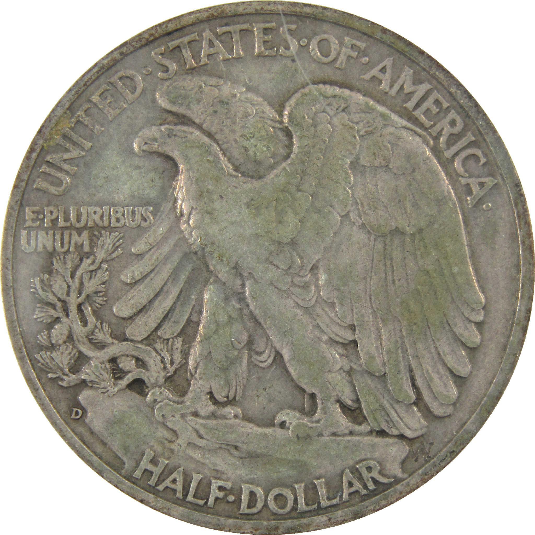 1938 D Liberty Walking Silver Half 50c EF 40 Details ANACS SKU:I11908