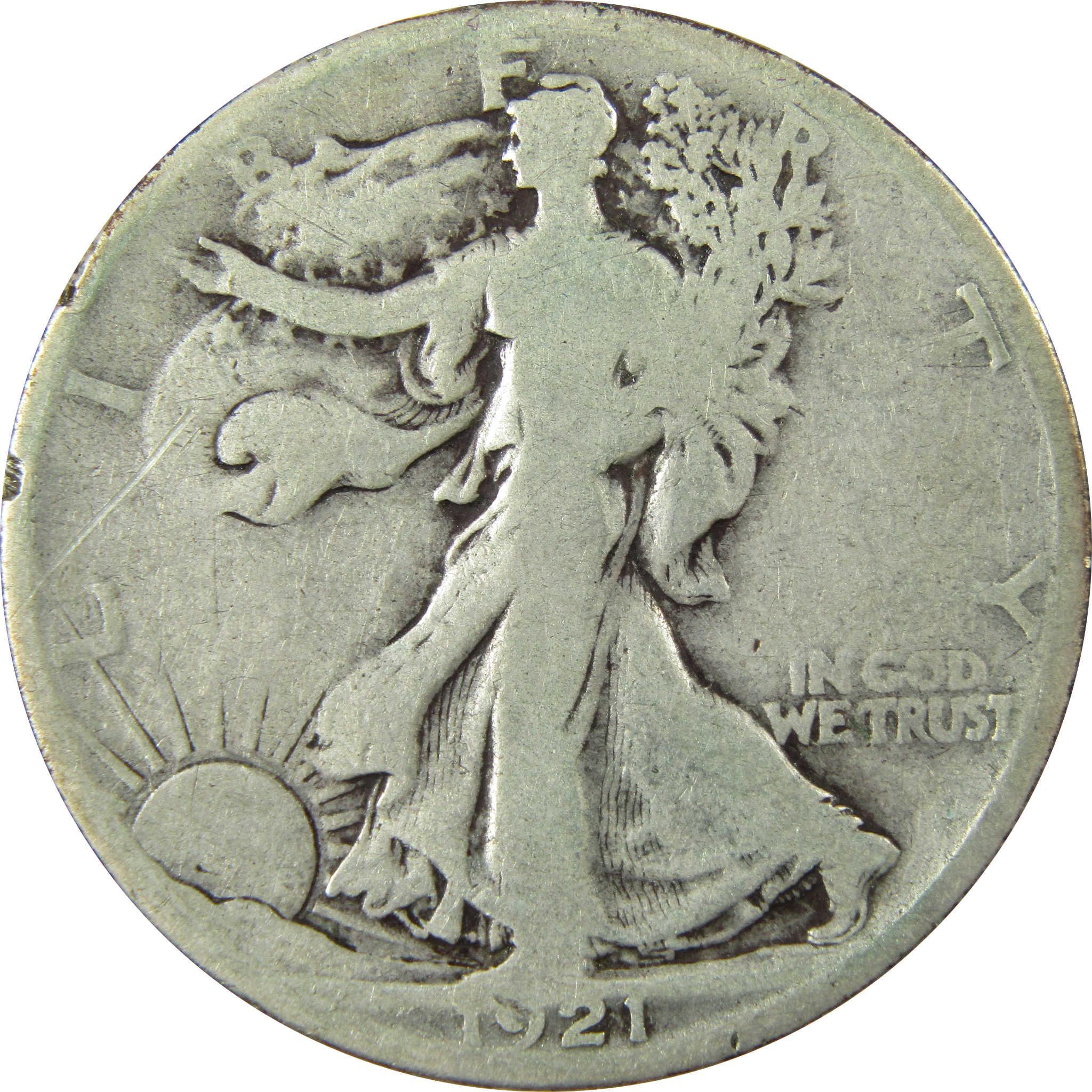 1921 S Liberty Walking Silver Half Dollar G Good SKU:CP1446