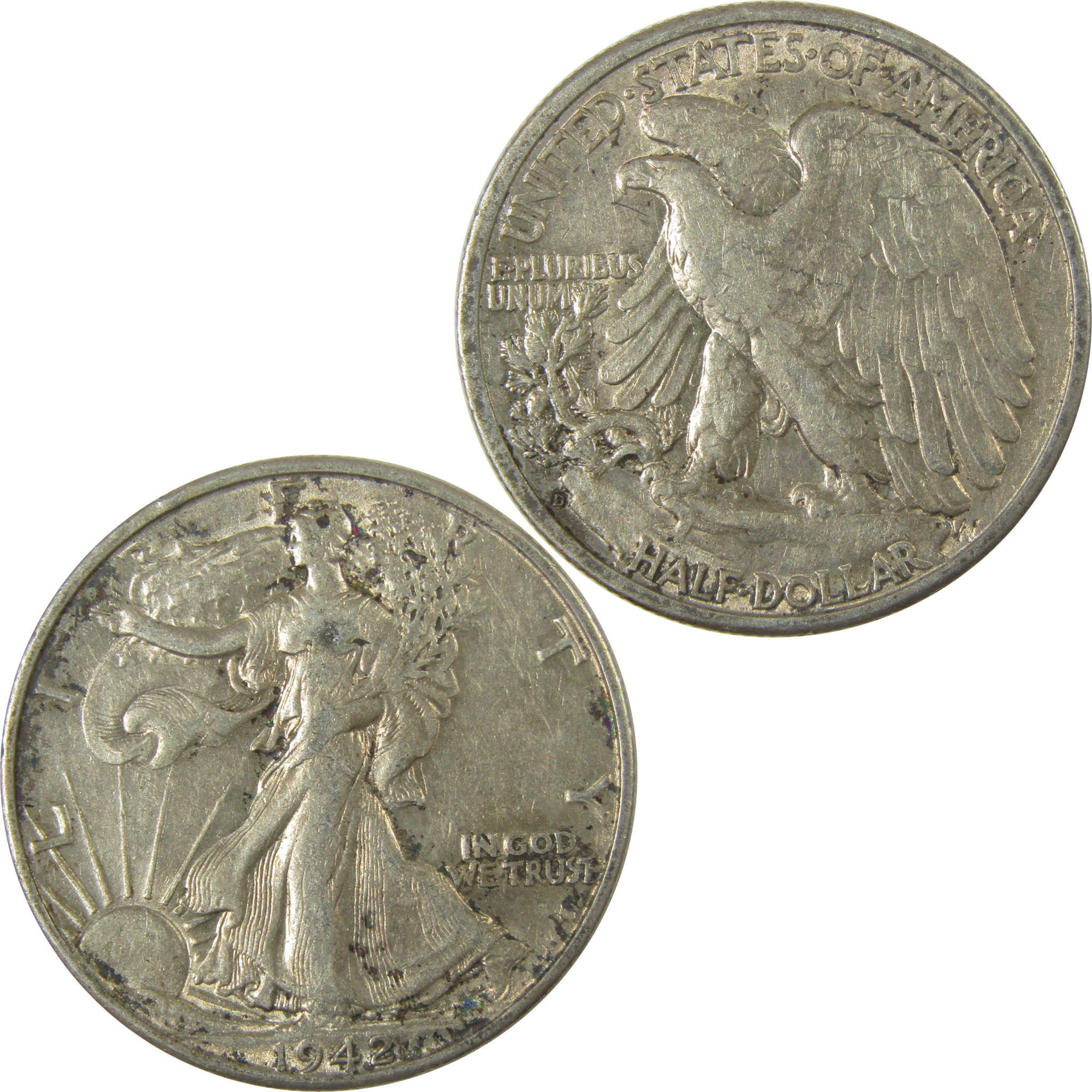 1942 D Liberty Walking Half Dollar XF EF Extremely Fine SKU:CPC0539