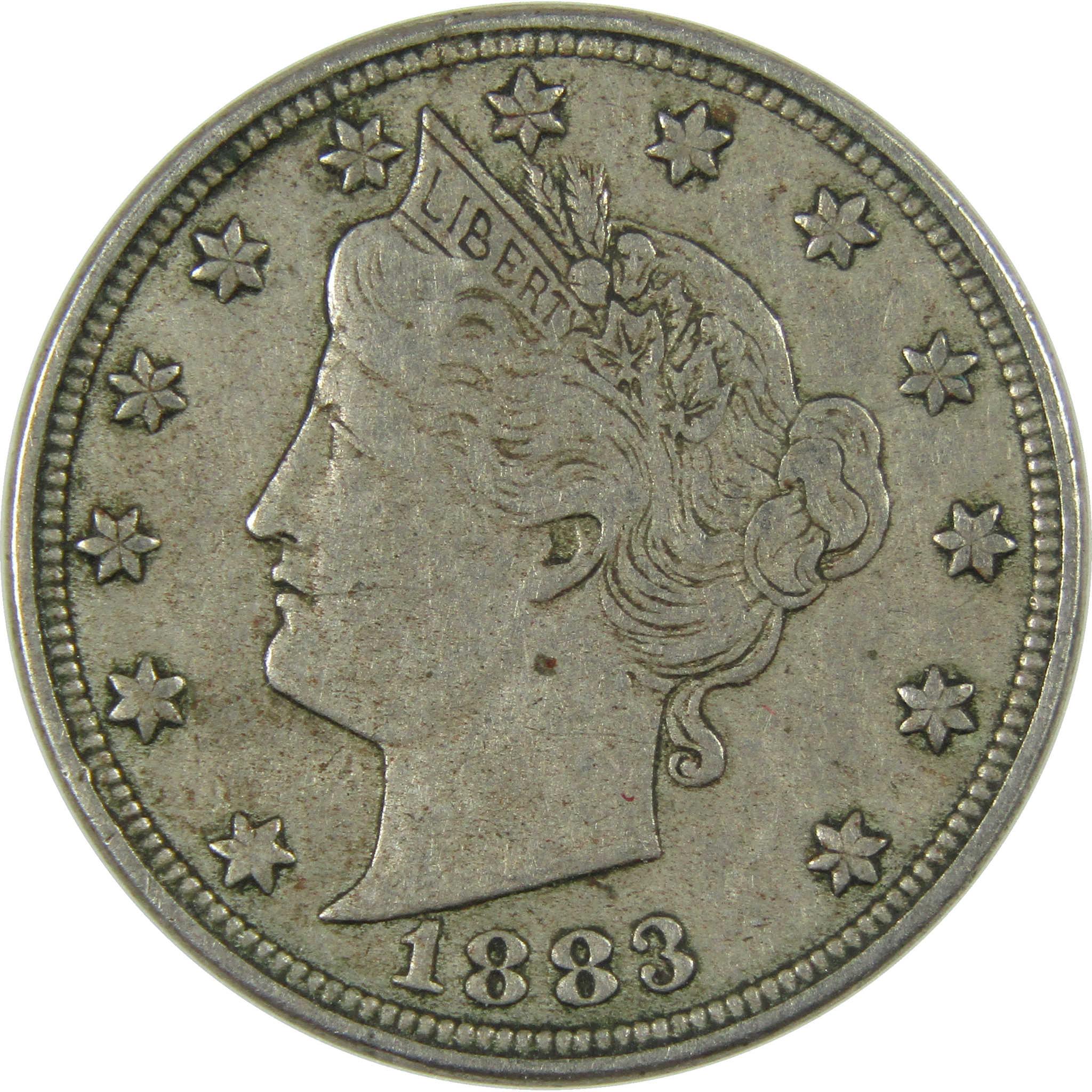 1883 No Cents Liberty Head V Nickel VF Very Fine 5c Coin SKU:I27236