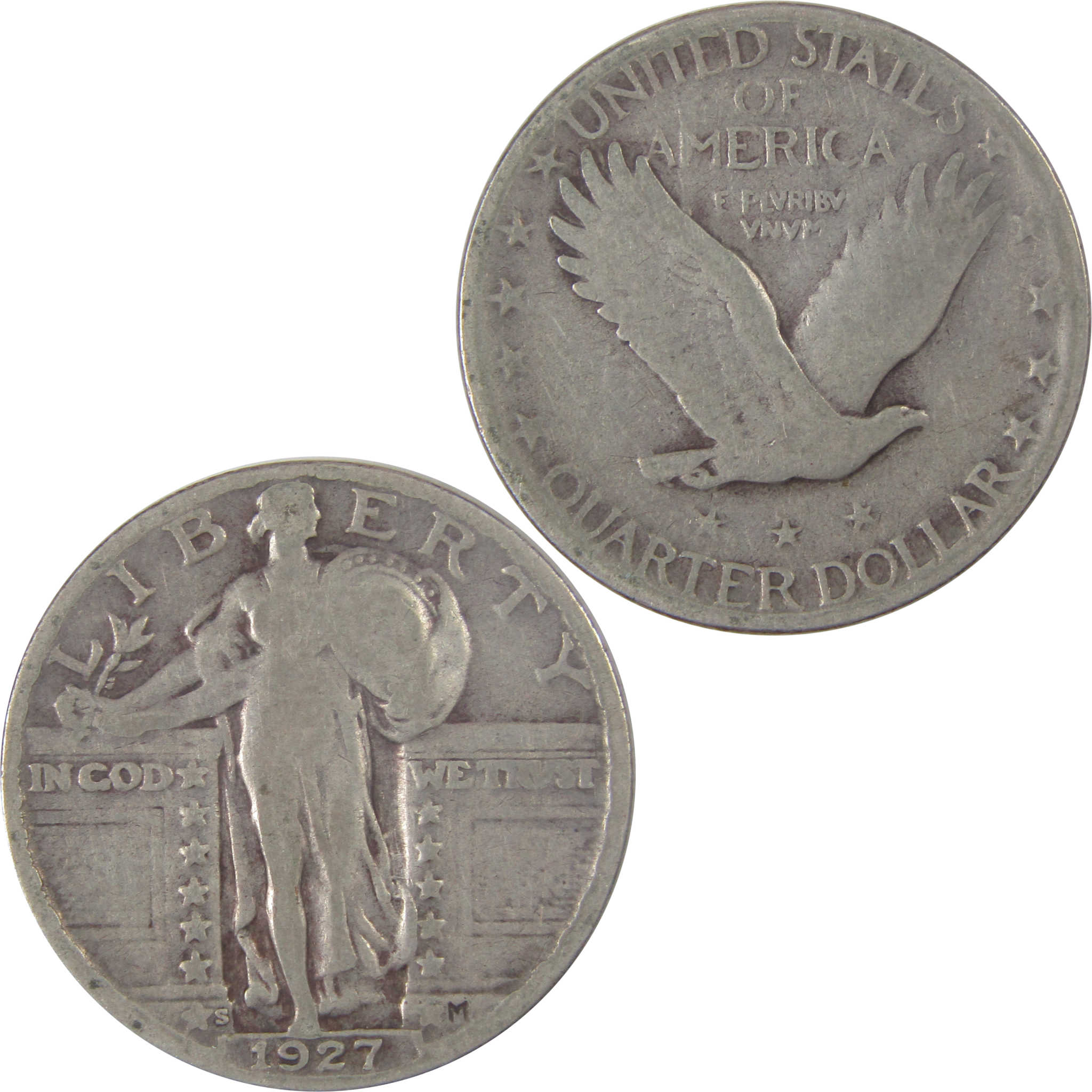 1927 S Standing Liberty Quarter VG Very Good Silver 25c SKU:I17367