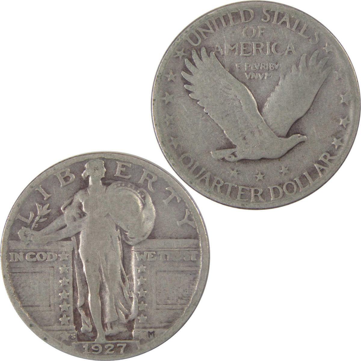 1927 S Standing Liberty Quarter VG Very Good Silver 25c SKU:I17367
