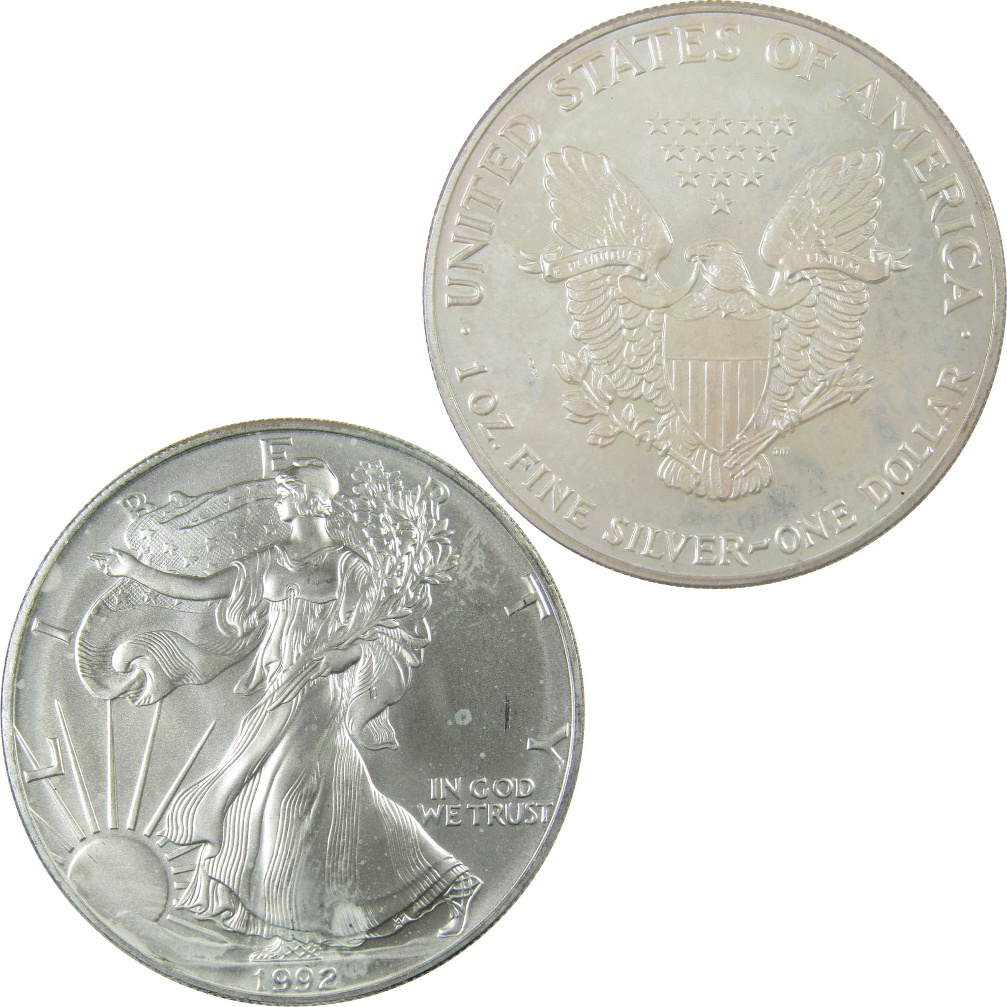 1992 American Silver Eagle Uncirculated Mint State $1 Coin SKU:CP1525