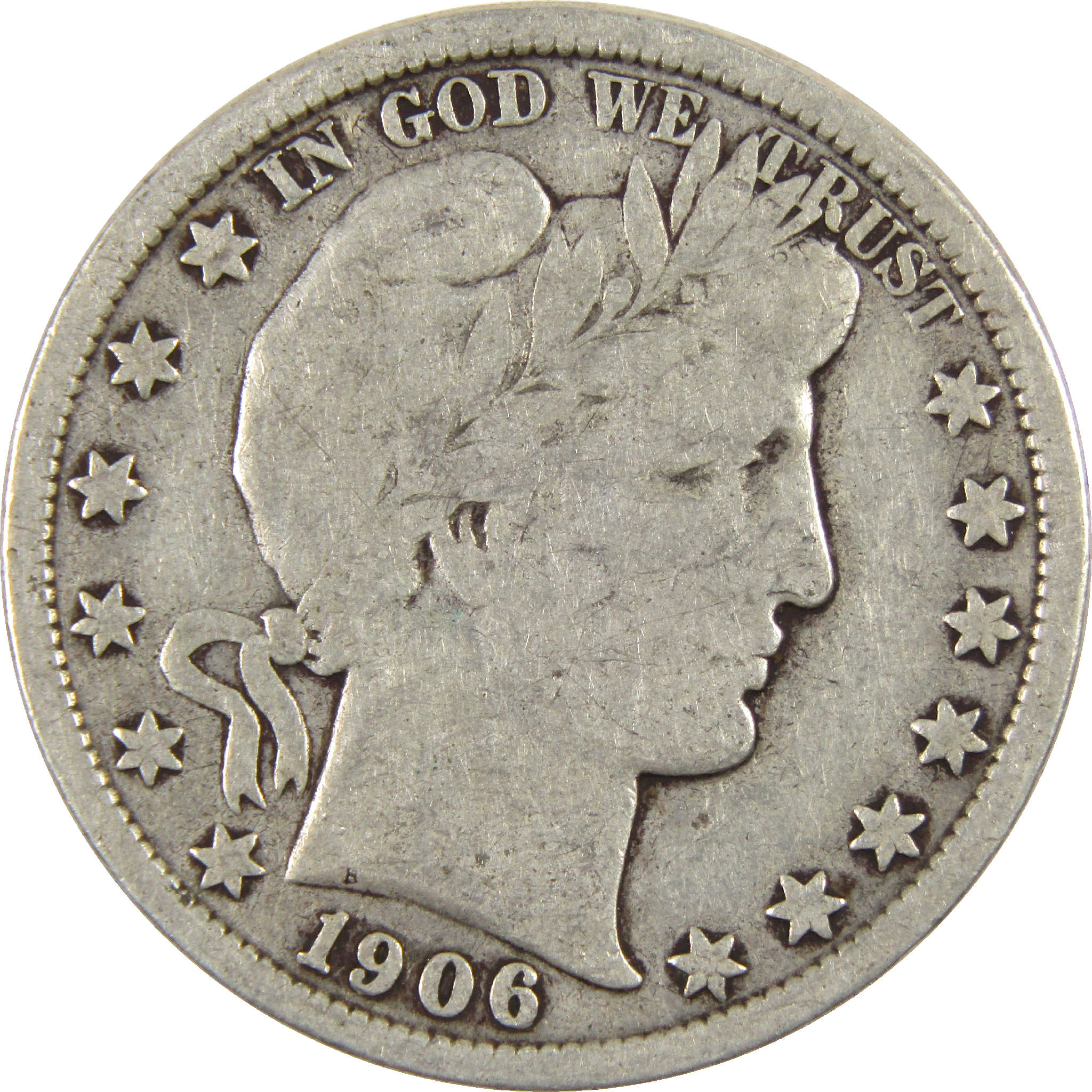 1906 O Barber Half Dollar Circulated Silver 50c Coin Collectible
