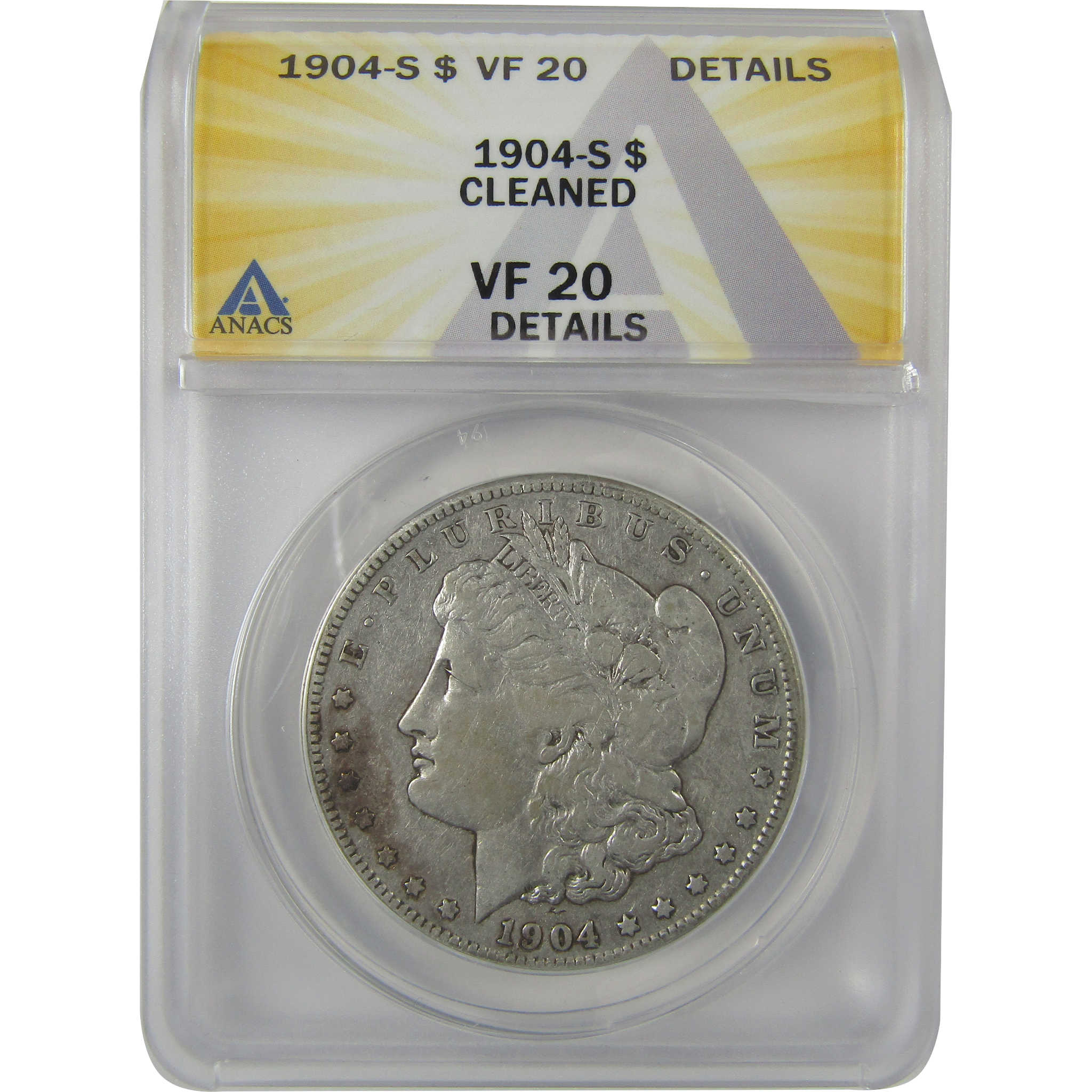 1904 S Morgan Dollar VF 20 Details ANACS Silver $1 Coin SKU:I21128 - Morgan coin - Morgan silver dollar - Morgan silver dollar for sale - Profile Coins & Collectibles